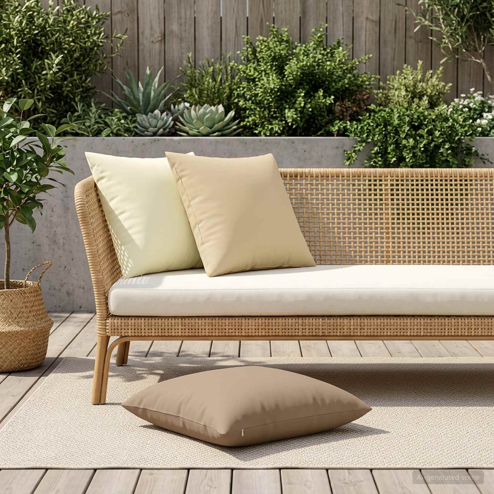 vidaXL Pudebetræk 6 pcs HEERLEN Cremefarvet 60 x 60 cm Polyester