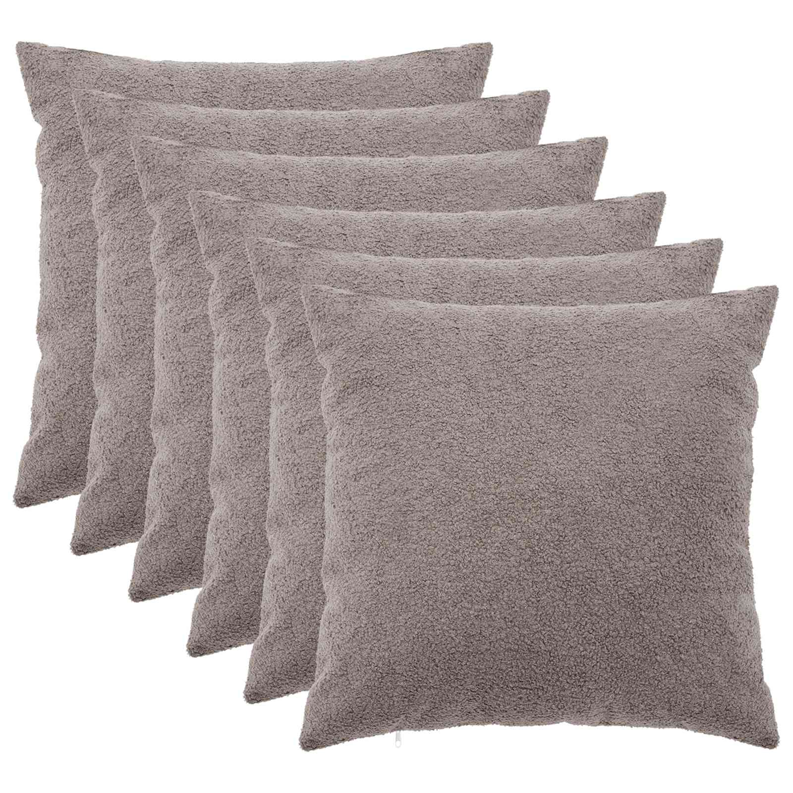 Kussensloop 6 pcs HEERLEN Lichtgrijs 60 x 60 cm Bouclé image 1