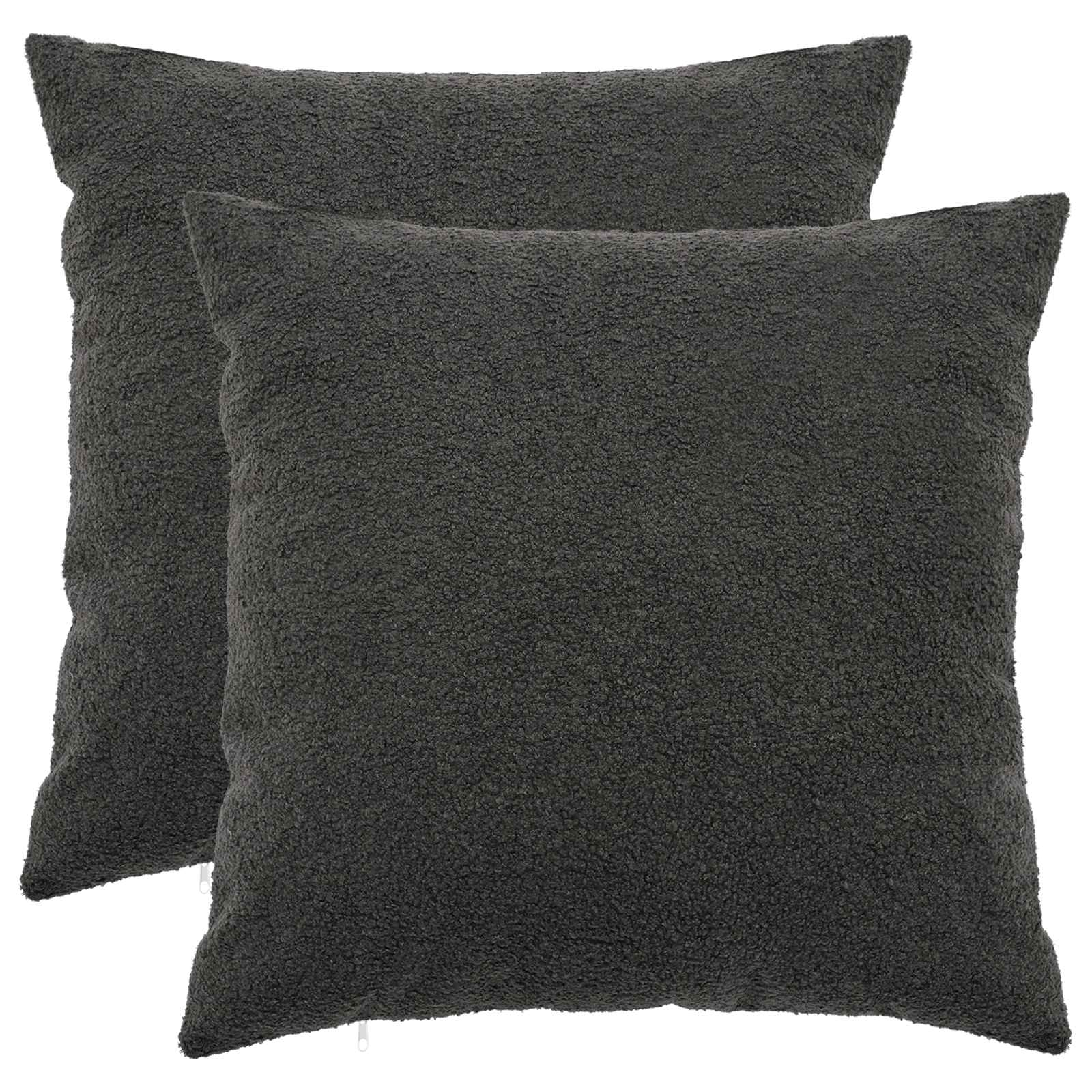 Kussensloop 2 pcs HEERLEN Donkergrijs 60 x 60 cm Bouclé image 1