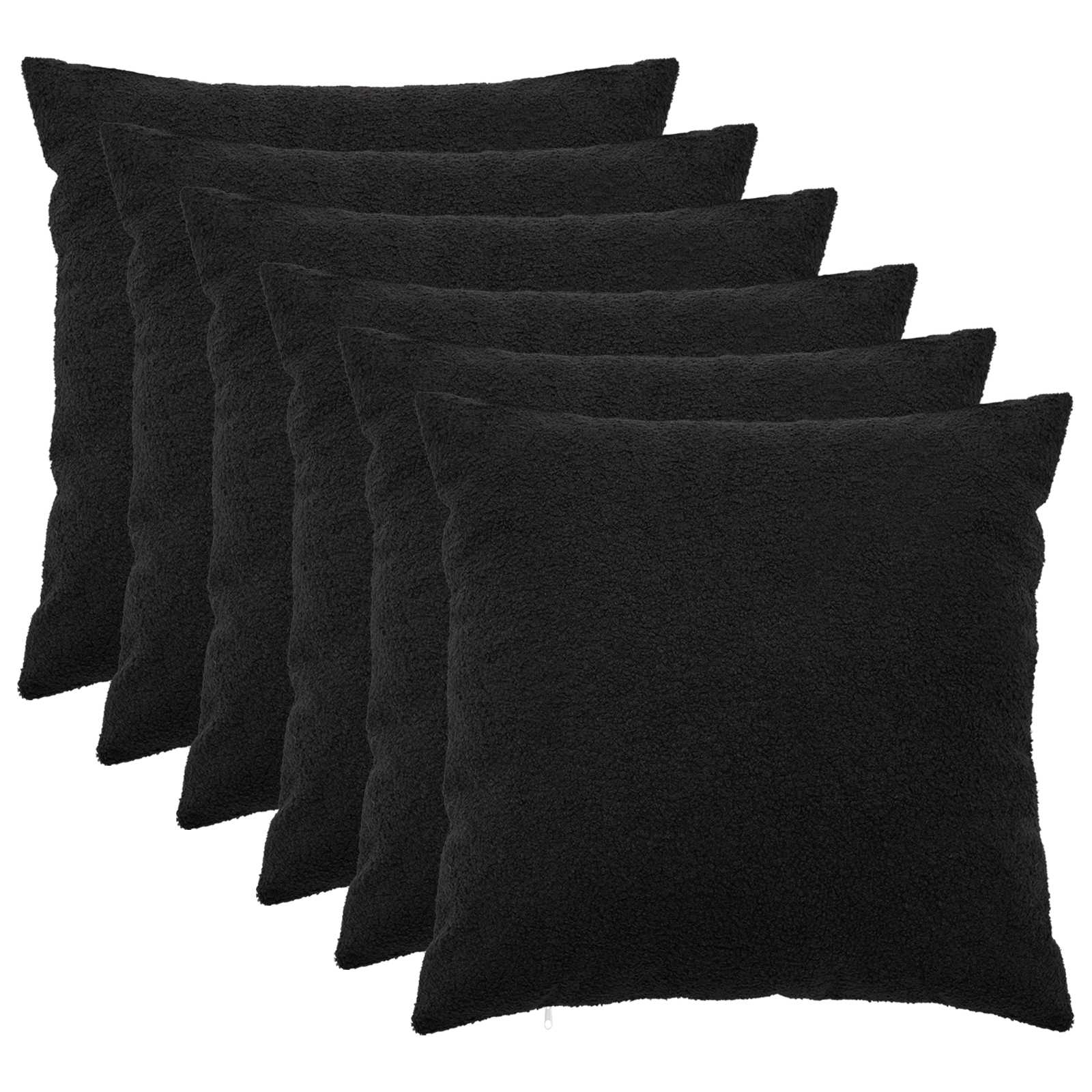 Kussensloop 6 pcs HEERLEN Zwart 60 x 60 cm Bouclé image 1