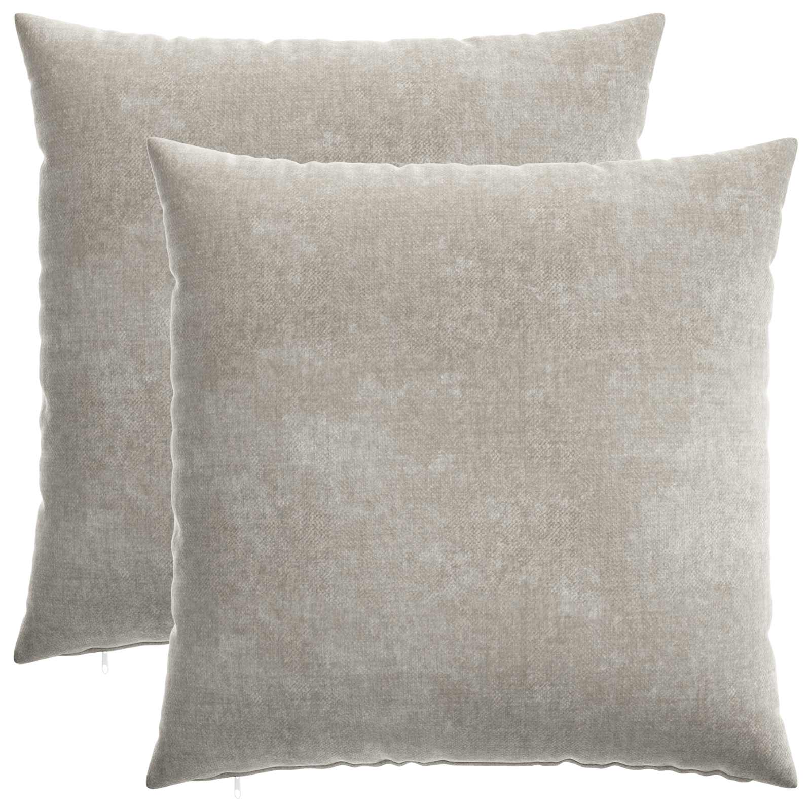 vidaXL Kussensloop 2 st HEERLEN Lichtgrijs 60 x 60 cm Chenille Stof, foto 3