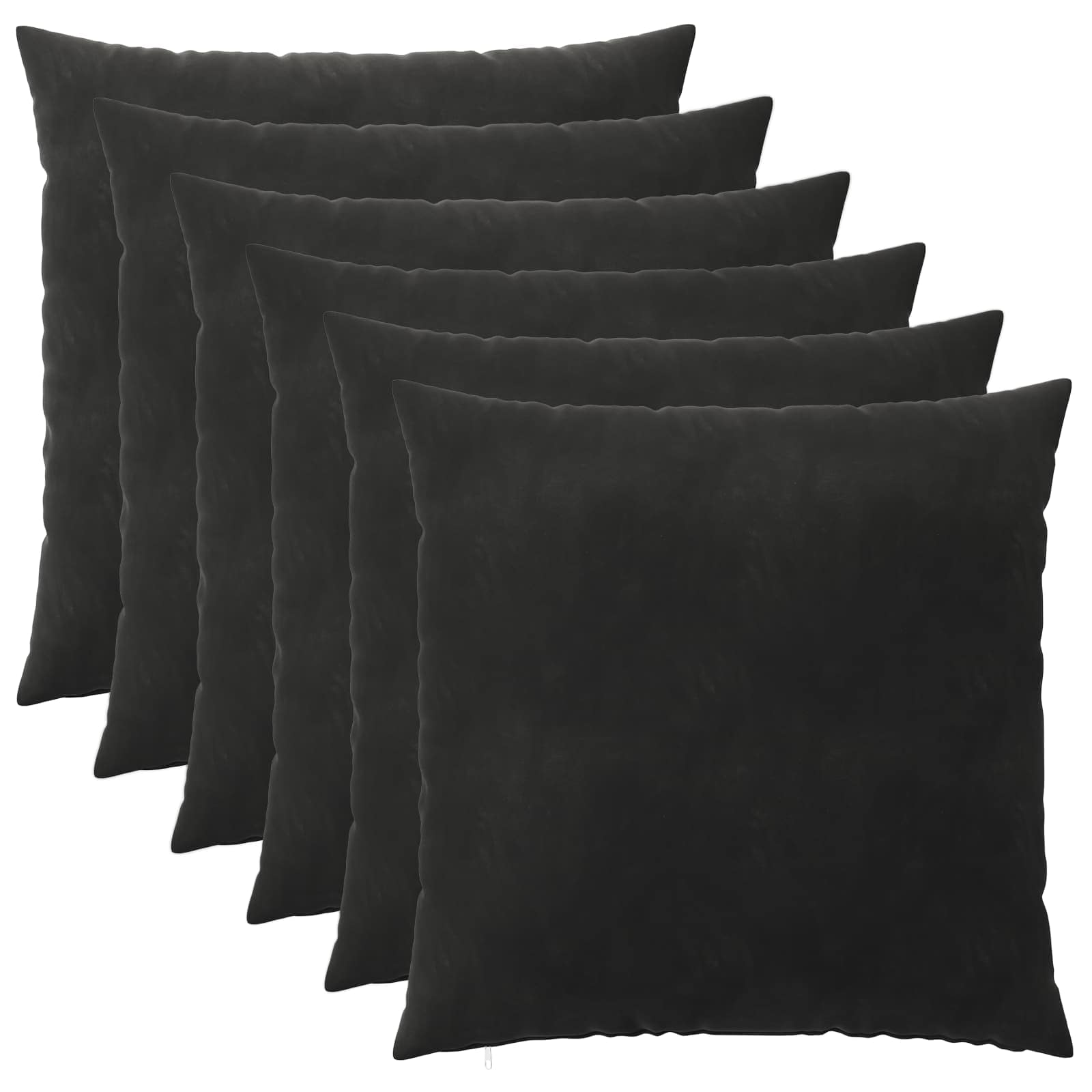 Kussensloop 6 pcs HEERLEN Zwart 65 x 65 cm Fluweel image 1