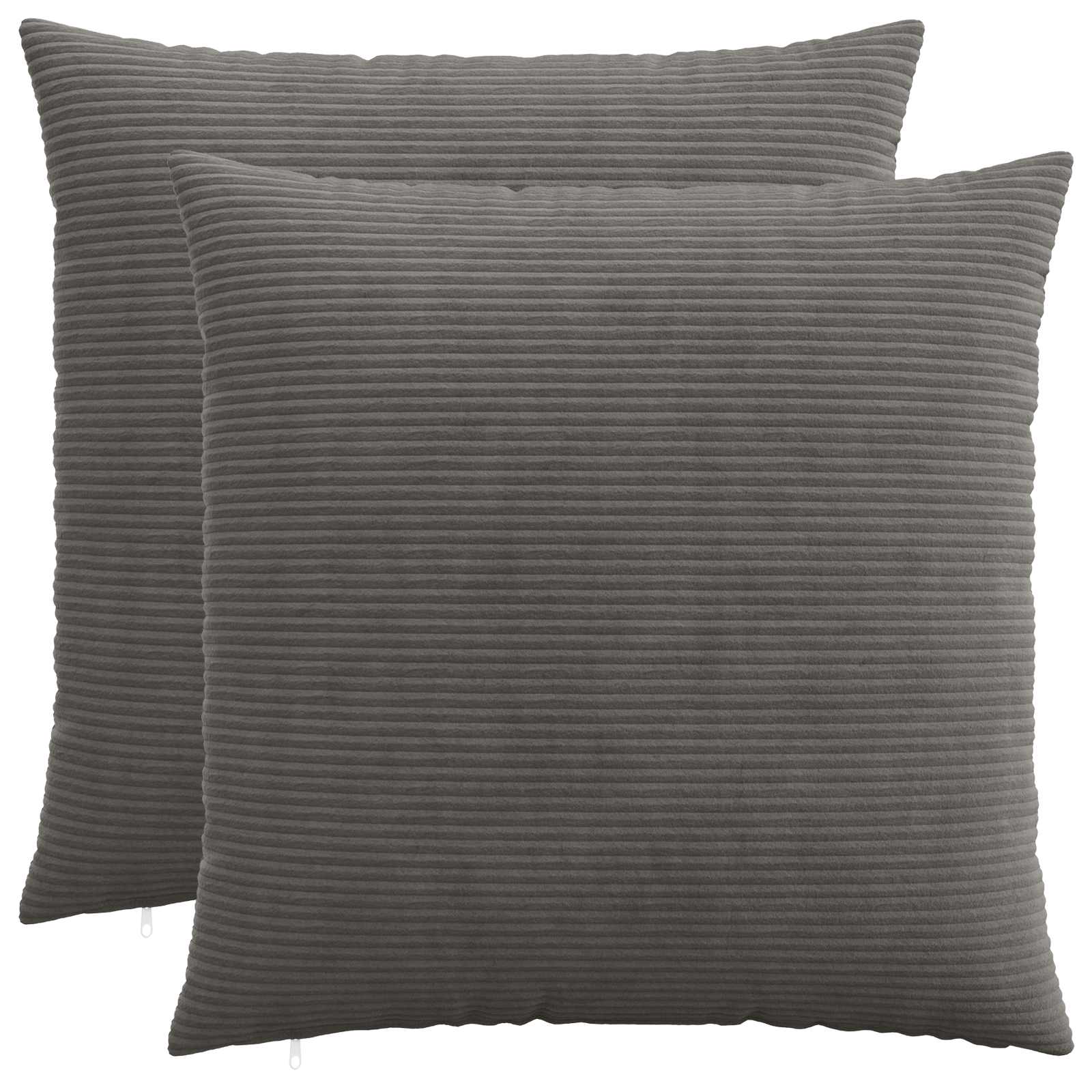 vidaXL Pudebetræk 2 pcs HEERLEN Mørkegrå 65 x 65 cm cordfløjl
