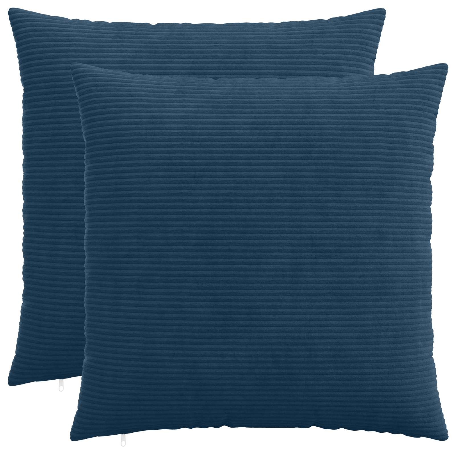 vidaXL Pudebetræk 2 pcs HEERLEN Mørkeblå 65 x 65 cm cordfløjl