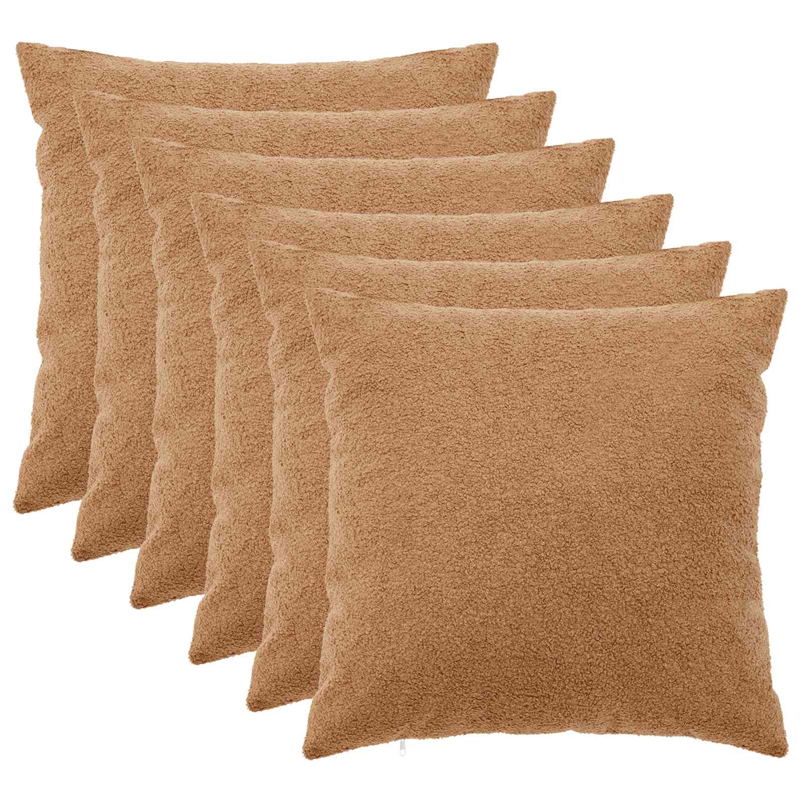 Kussensloop 6 pcs HEERLEN Beige 65 x 65 cm Bouclé image 1