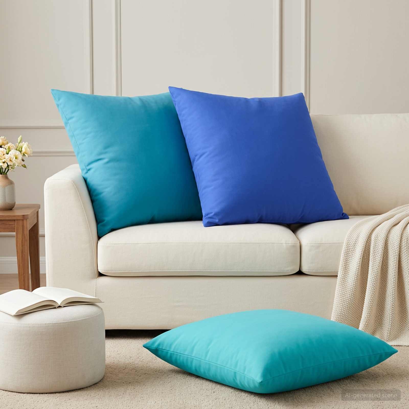 vidaXL Kussensloop 6 pcs HEERLEN Koninklijk Blauw 80 x 80 cm Polyester