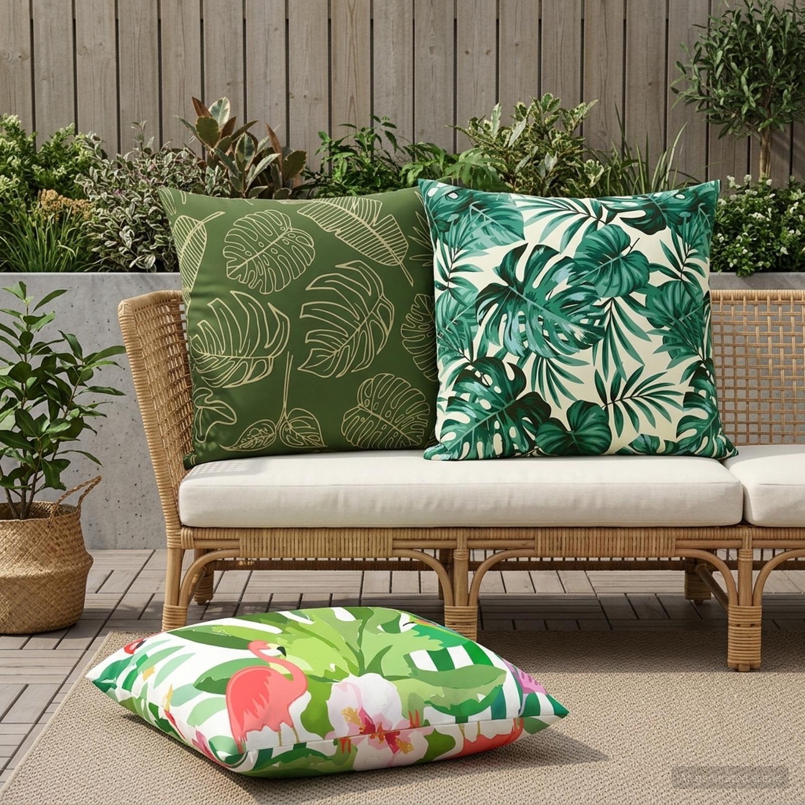 vidaXL Kussensloop 2 pcs HEERLEN Bladontwerp 65 x 65 cm Polyester