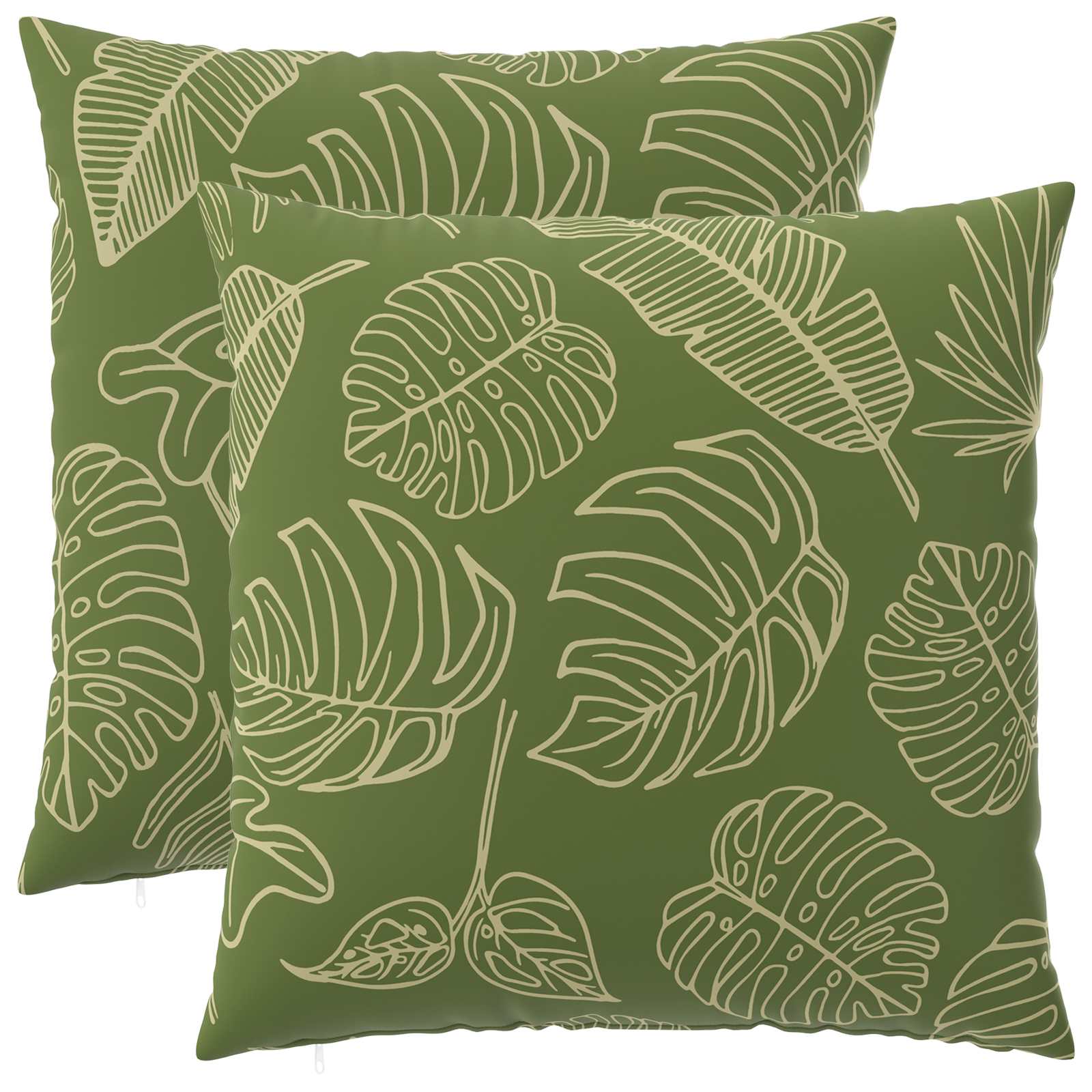 vidaXL Poťah na podložku 2 pcs HEERLEN Design s listami 65 x 65 cm