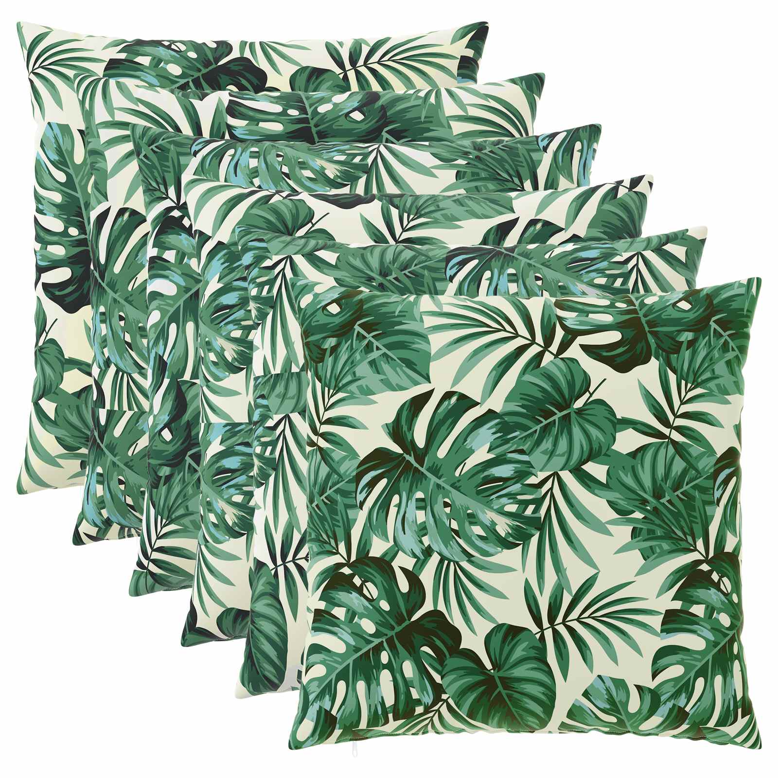 vidaXL Poťah na podložku 6 pcs HEERLEN Vzor s listami 65 x 65 cm