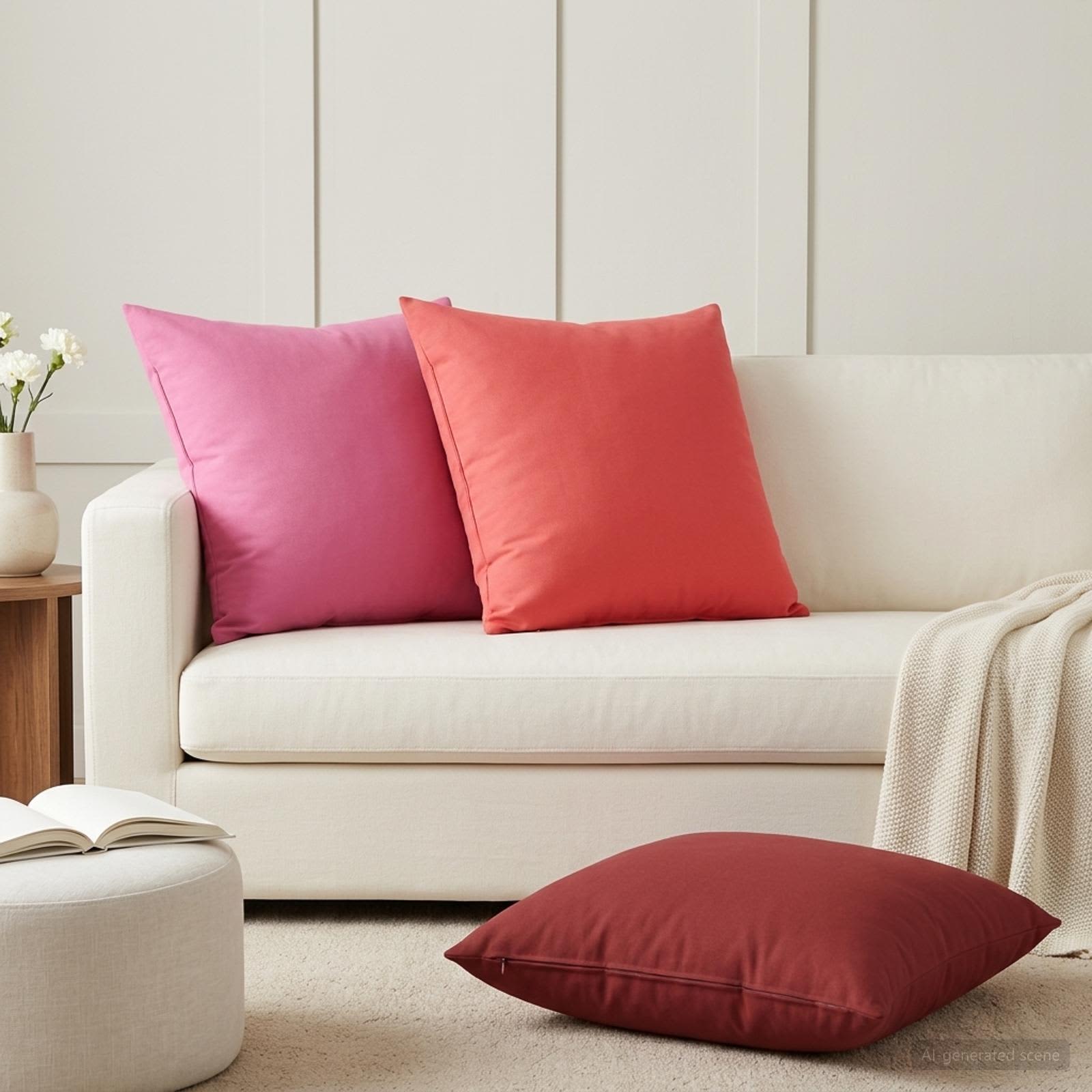 Kussensloop 2 pcs HEERLEN Rood 80 x 80 cm Polyester image 1