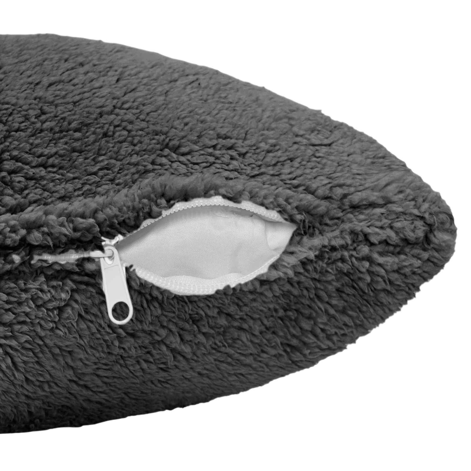 Prevleka za blazino 6 kos HEERLEN Temno siva 65 x 65 cm Bouclé
