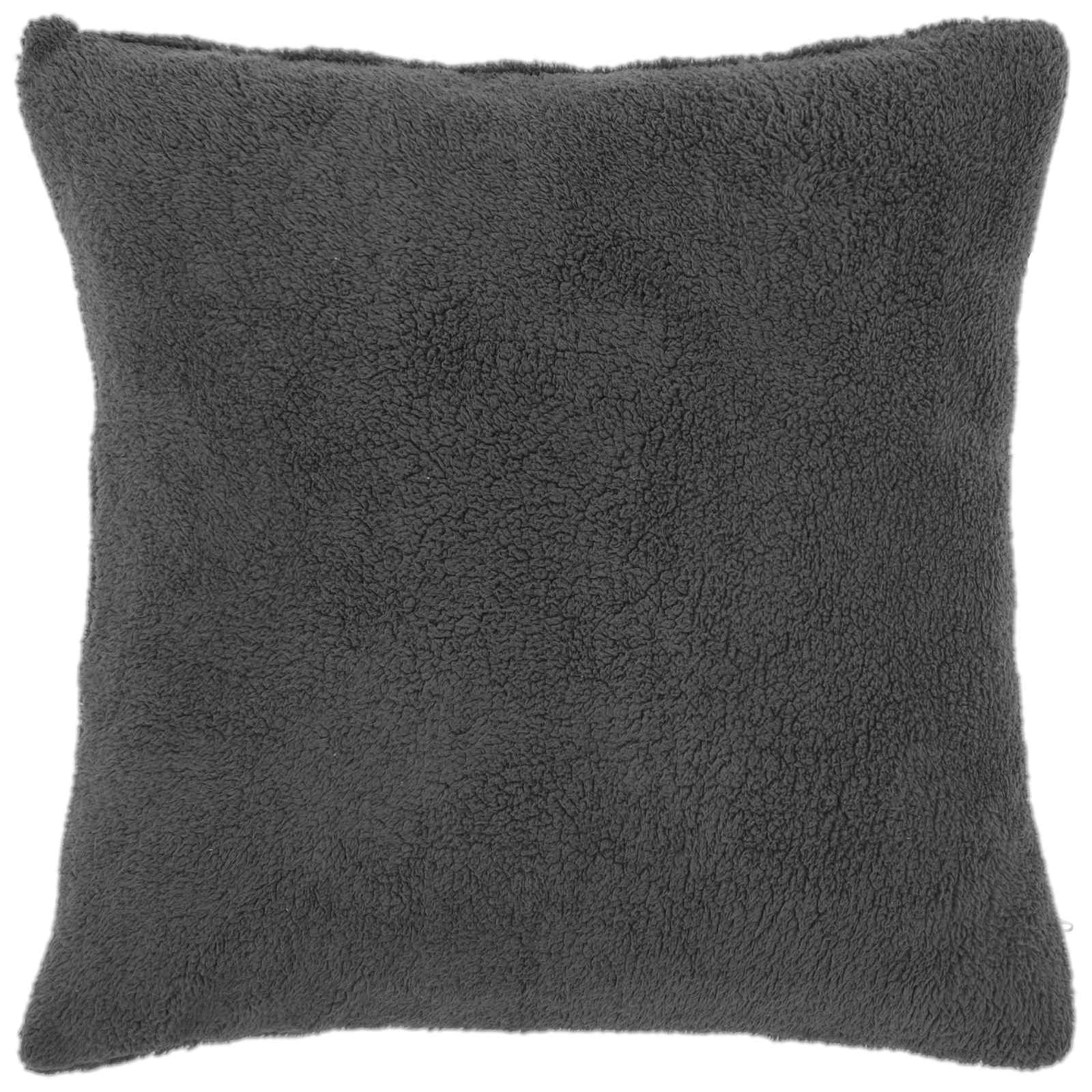 Prevleka za blazino 6 kos HEERLEN Temno siva 65 x 65 cm Bouclé