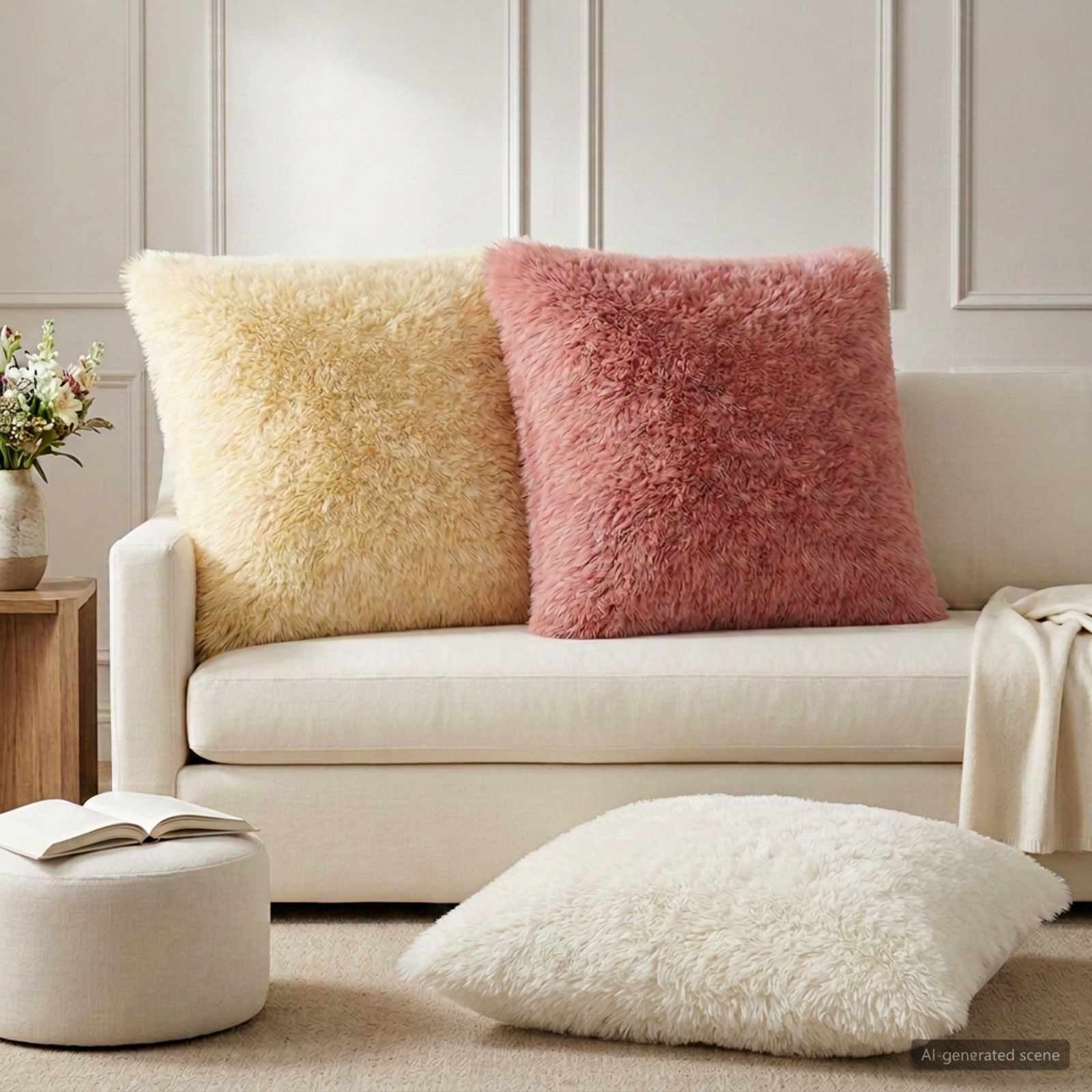 vidaXL Pudebetræk 2 pcs HEERLEN Lyserød 65 x 65 cm PV Fleece