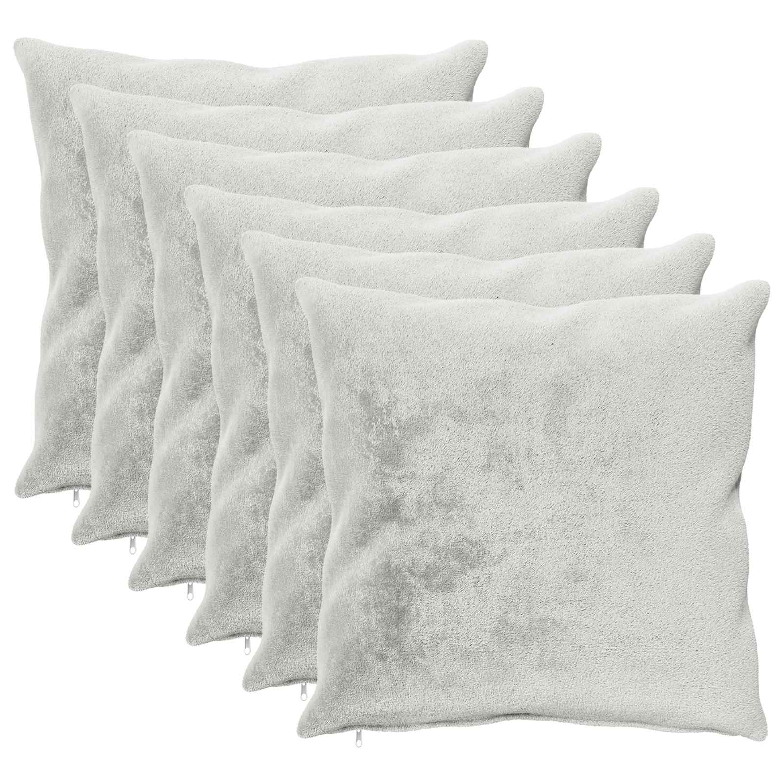 Prevleka za blazino 6 kos HEERLEN Svetlo siva 65 x 65 cm Flanel