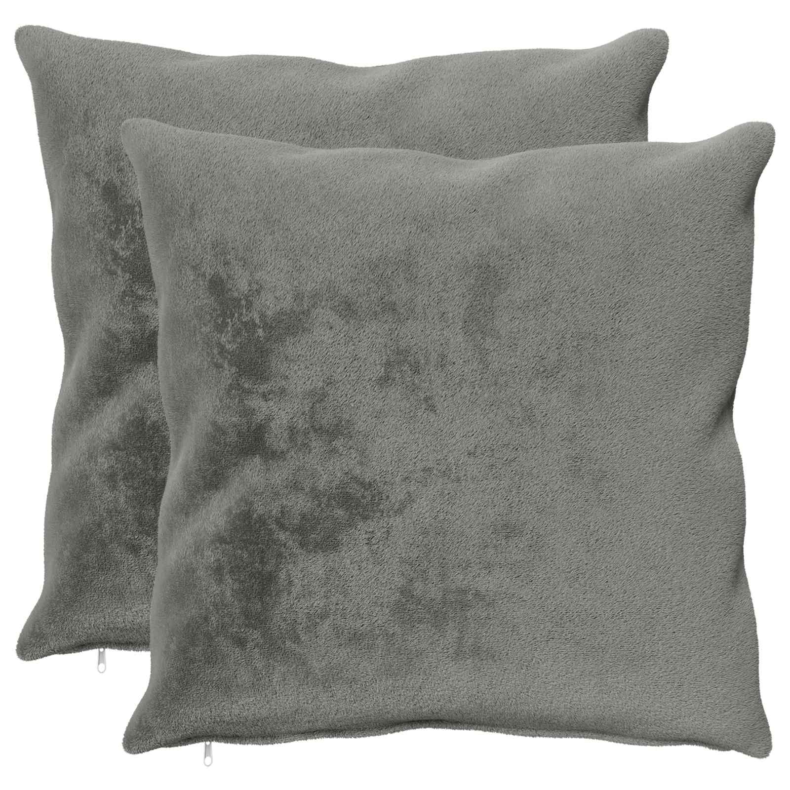 vidaXL Poťah na podložku 2 ks HEERLEN Tmavosivá 65 x 65 cm Flanel