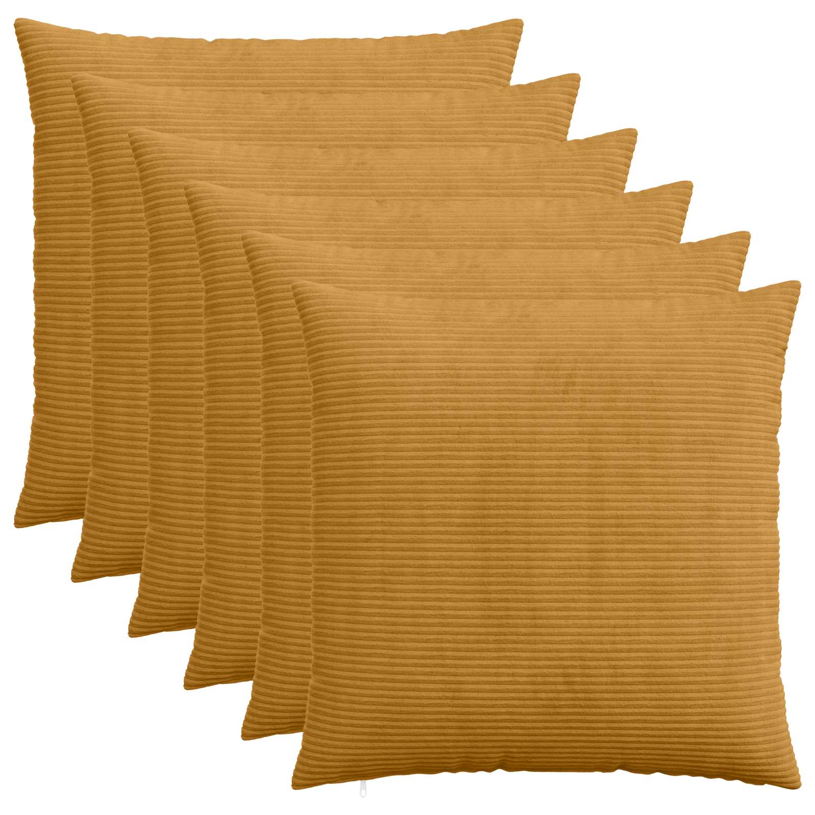 Kussensloop 6 pcs HEERLEN Geel 70 x 70 cm corduroy image 1