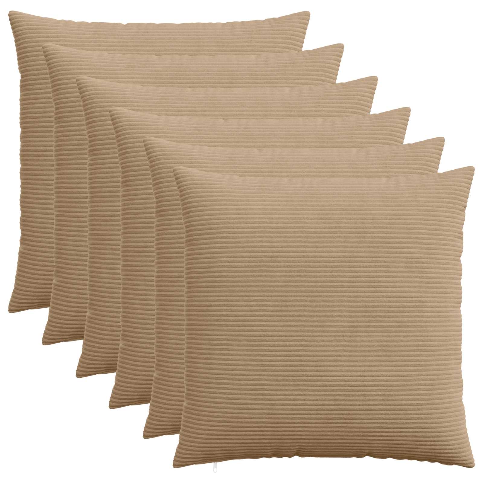 Kussensloop 6 pcs HEERLEN Bruin 70 x 70 cm corduroy image 1