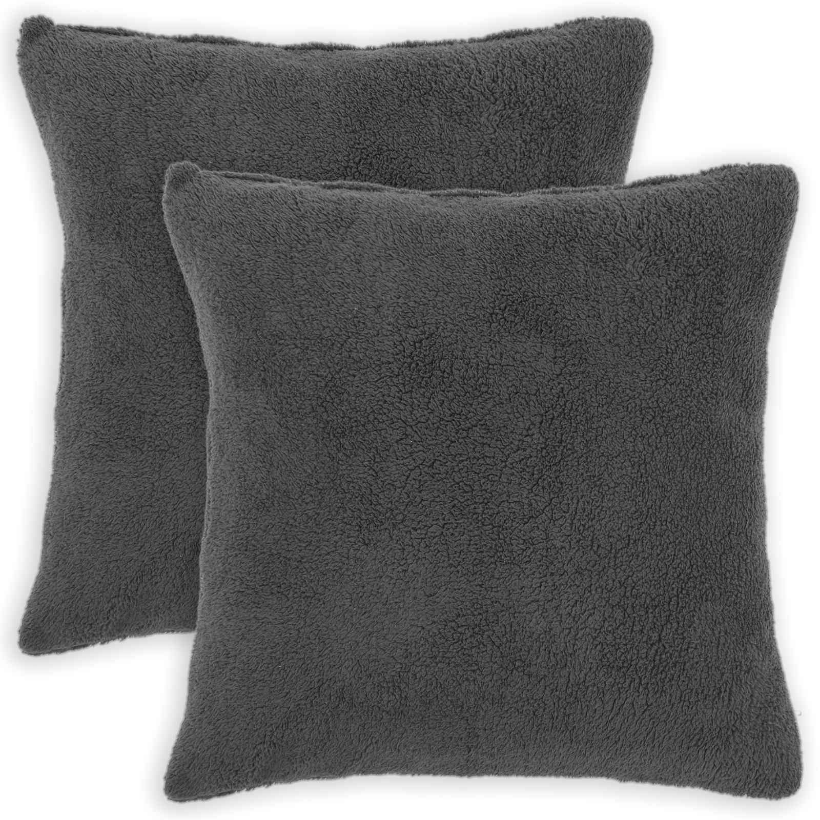 Prevleka za blazino 2 kos HEERLEN Temno siva 70 x 70 cm Bouclé