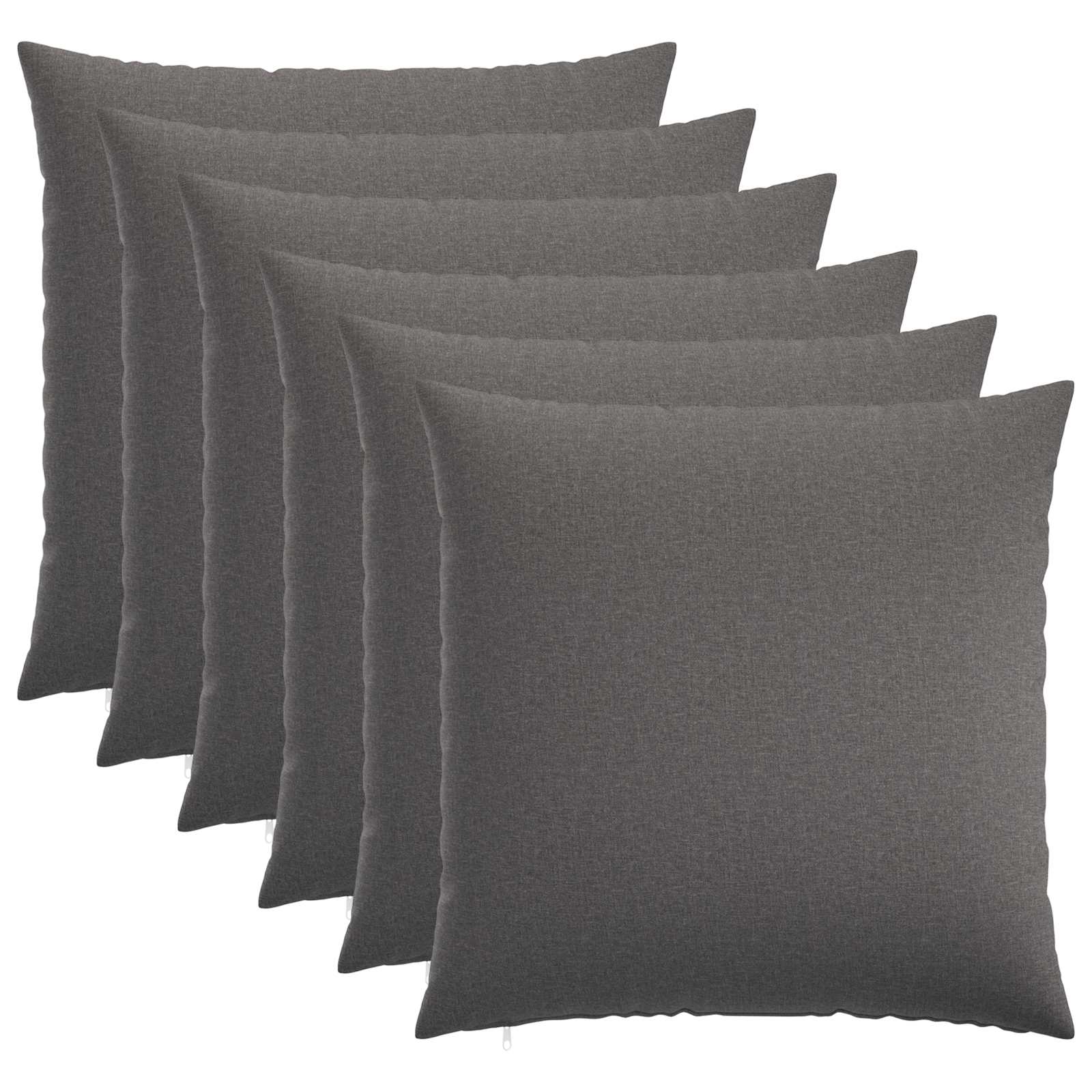 vidaXL Povlak na polštář 6 ks HEERLEN Světle šedá 80 x 80 cm Textil