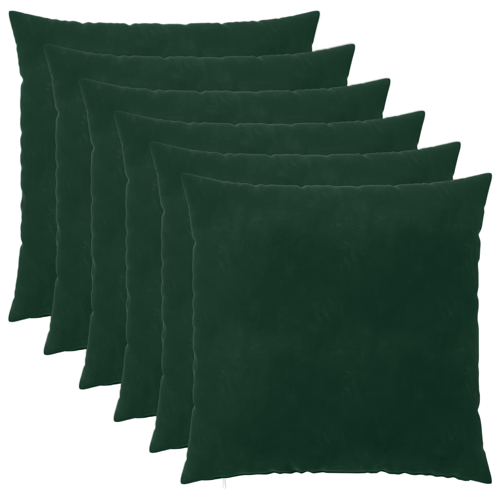 Kussensloop 6 pcs HEERLEN Donkergroen 80 x 80 cm Fluweel image 1