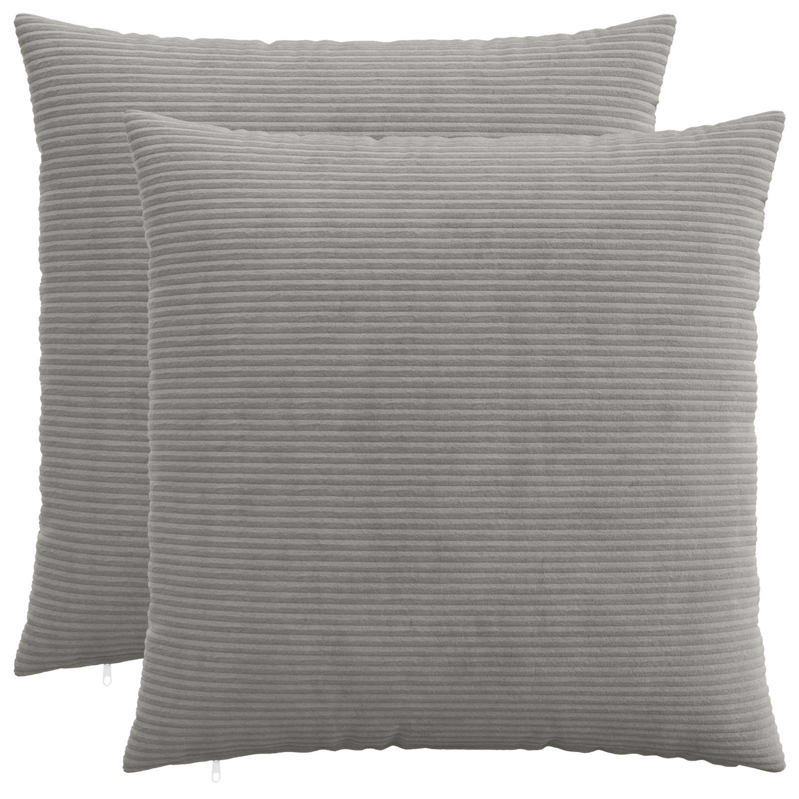 Kussensloop 2 pcs HEERLEN Lichtgrijs 80 x 80 cm corduroy image 1