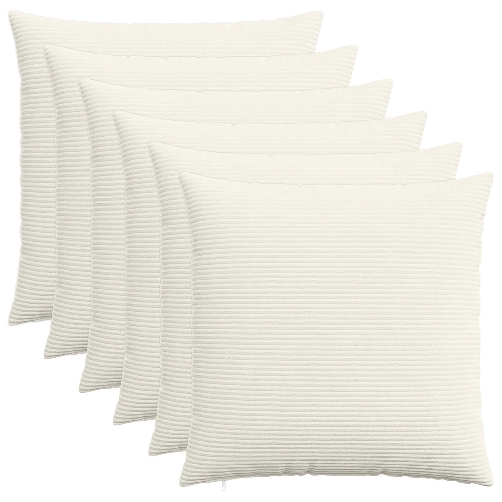 Kussensloop 6 pcs HEERLEN Crèmekleurig 80 x 80 cm corduroy image 1