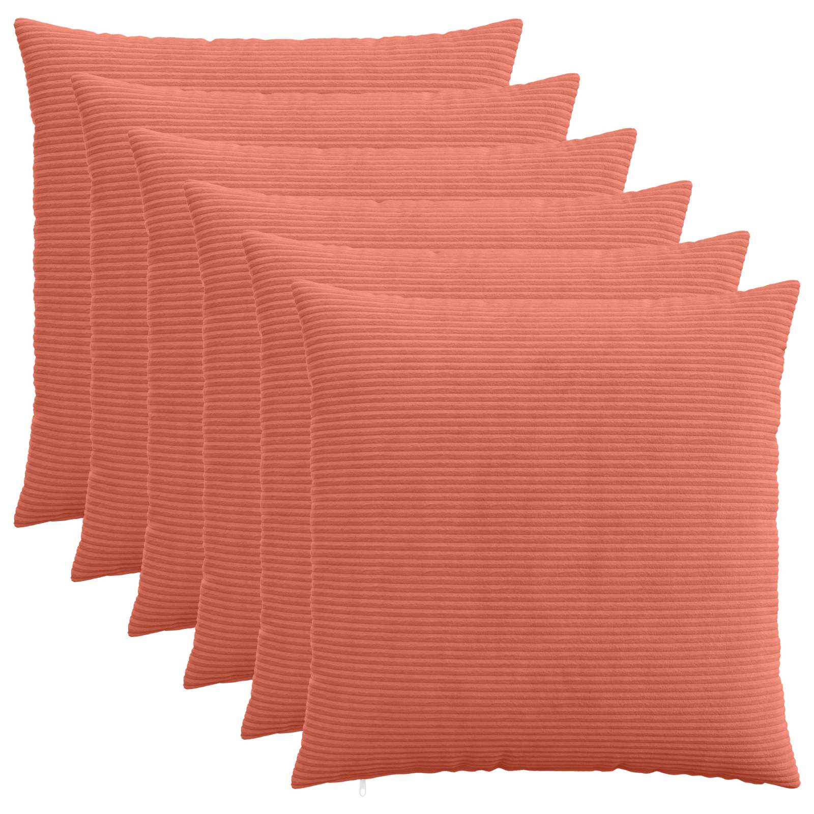 Kussensloop 6 pcs HEERLEN Rood-oranje 80 x 80 cm corduroy image 1