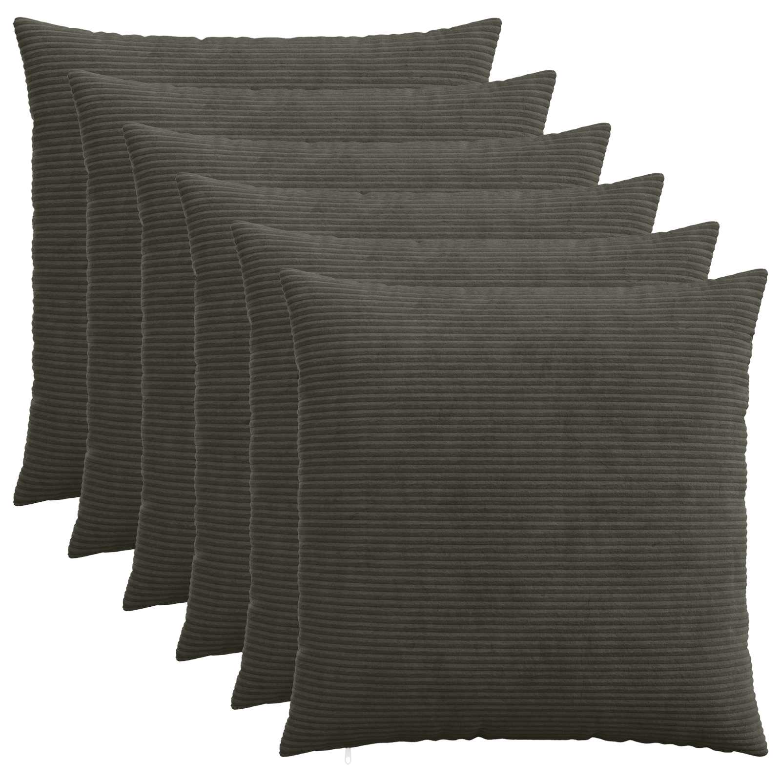 Kussensloop 6 pcs HEERLEN Antracietkleurig 80 x 80 cm corduroy image 1