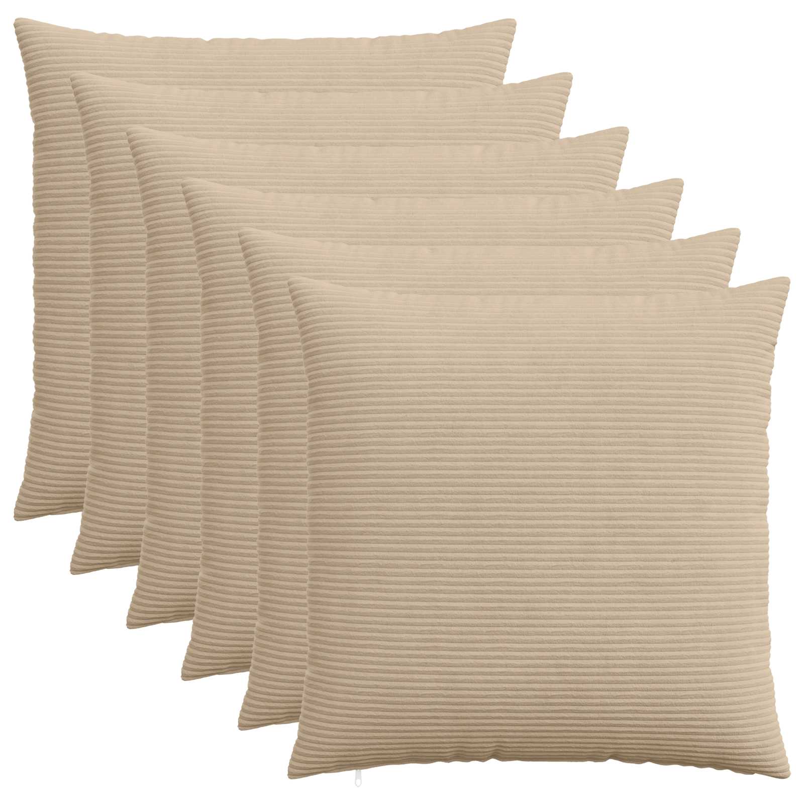 Kussensloop 6 pcs HEERLEN Taupe 80 x 80 cm corduroy image 1
