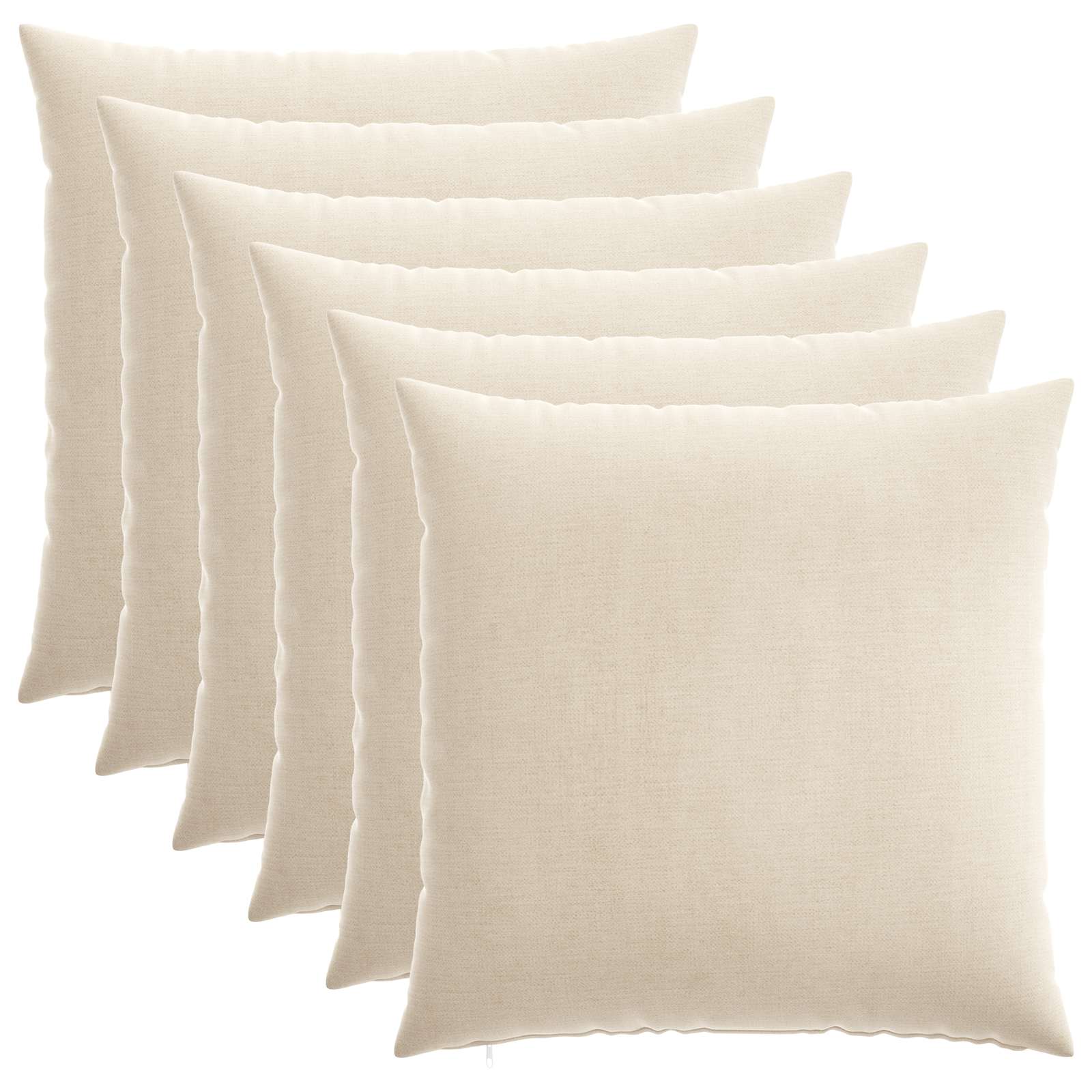 vidaXL Kissenbezug 6 stk. HEERLEN Creme 80 x 80 cm Chenille-Stoff – Bild 2