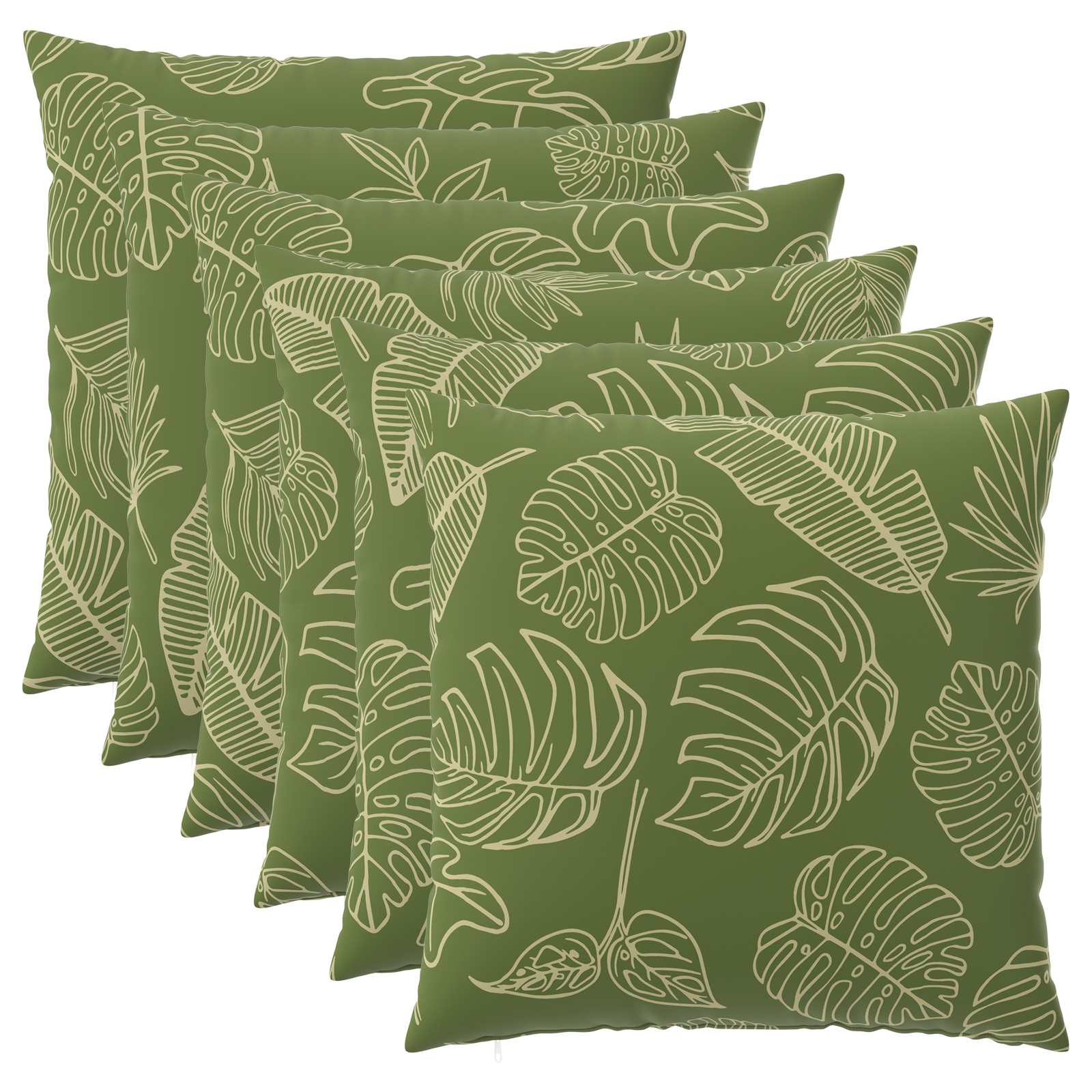 vidaXL Poťah na podložku 6 pcs HEERLEN Design s listami 80 x 80 cm