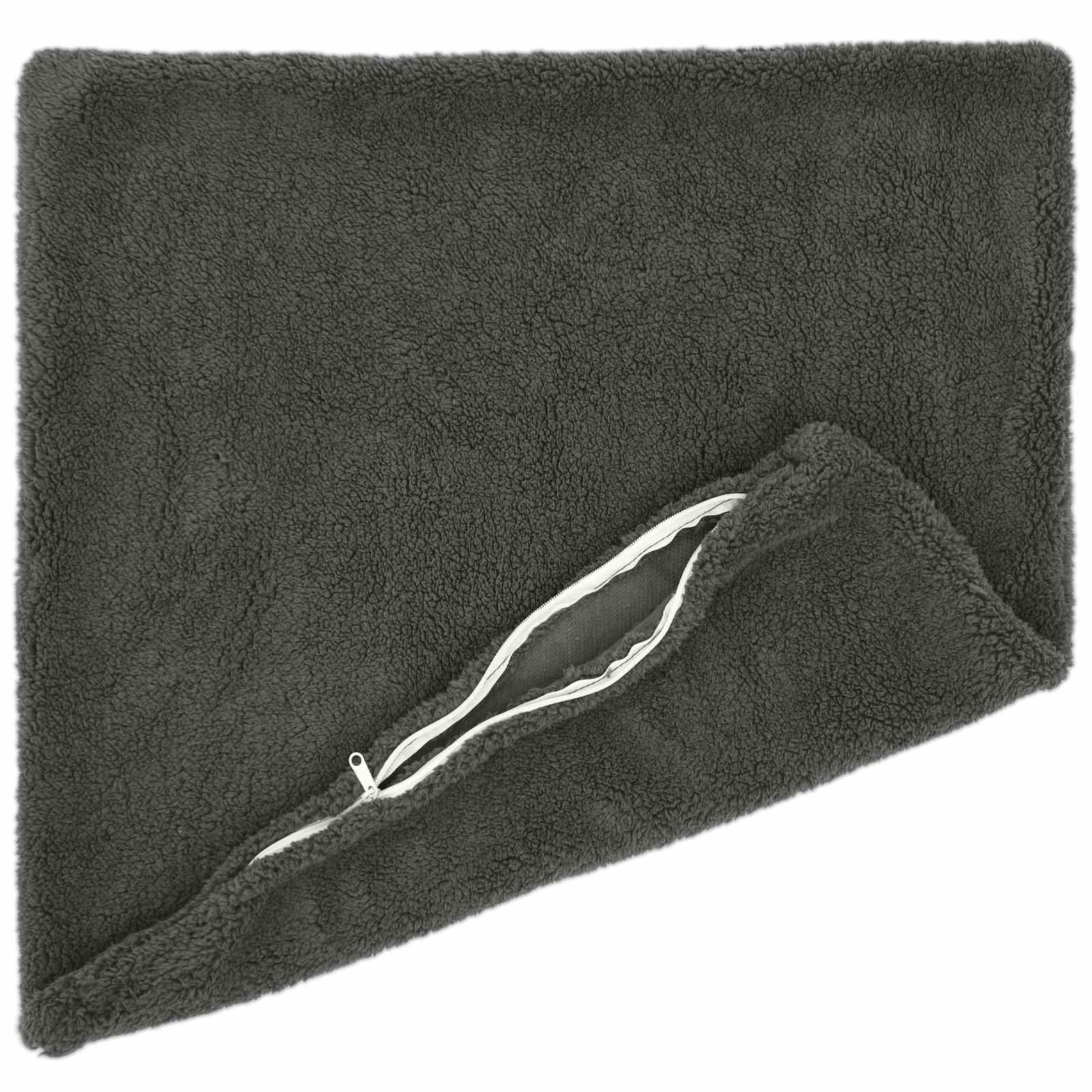 Prevleka za blazino 2 kos HEERLEN Temno siva 80 x 80 cm Bouclé