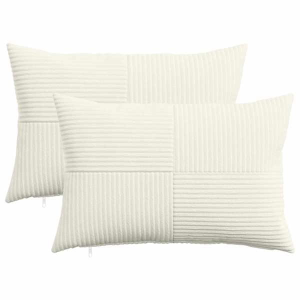 vidaXL Diivanipadi 2 pcs ALMELO Kreemjas 30 x 50 cm manchester