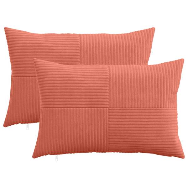 vidaXL Diivanipadi 2 pcs ALMELO Punane oranž 30 x 50 cm manchester