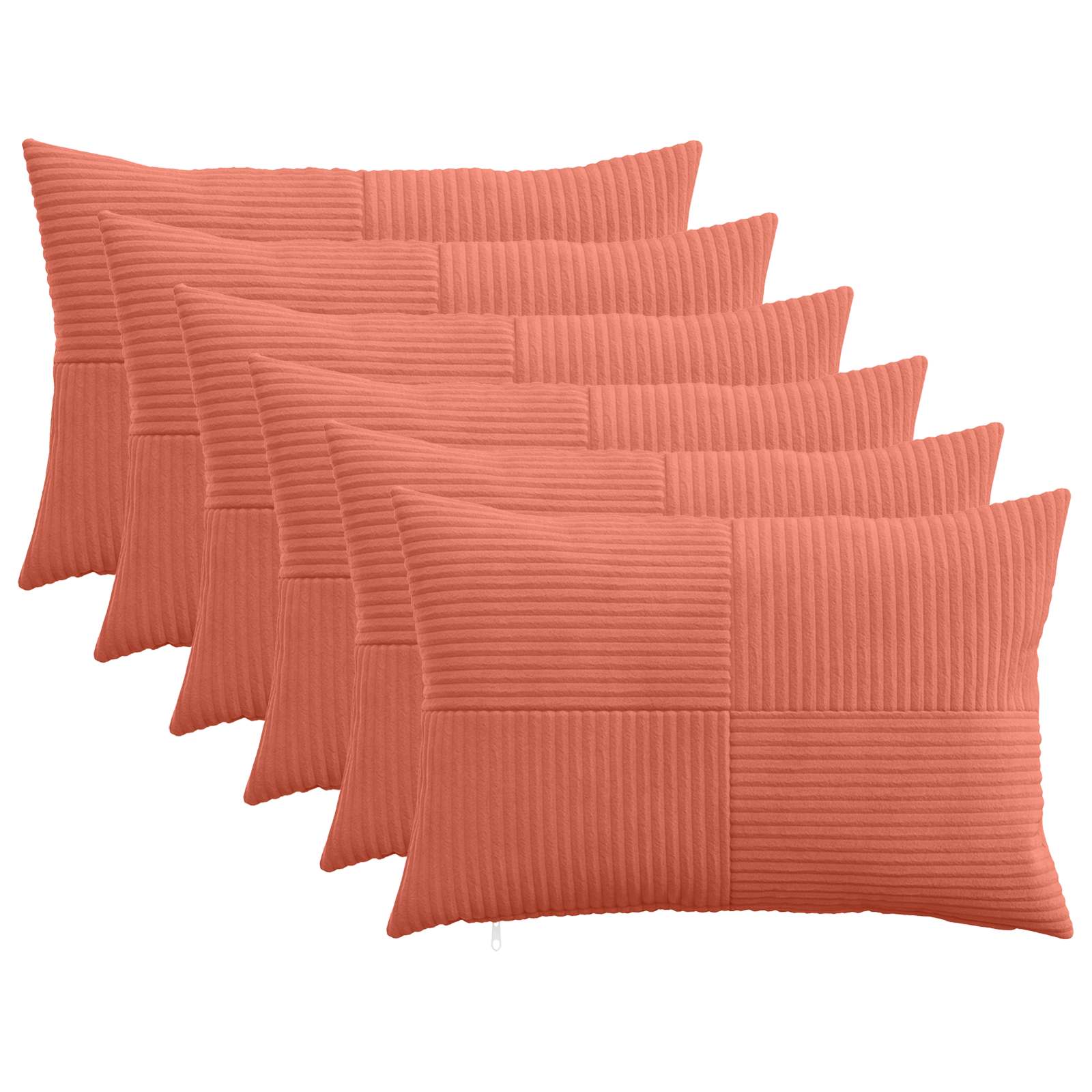 Kussensloop 6 pcs ALMELO Rood-oranje 30 x 50 cm corduroy image 1