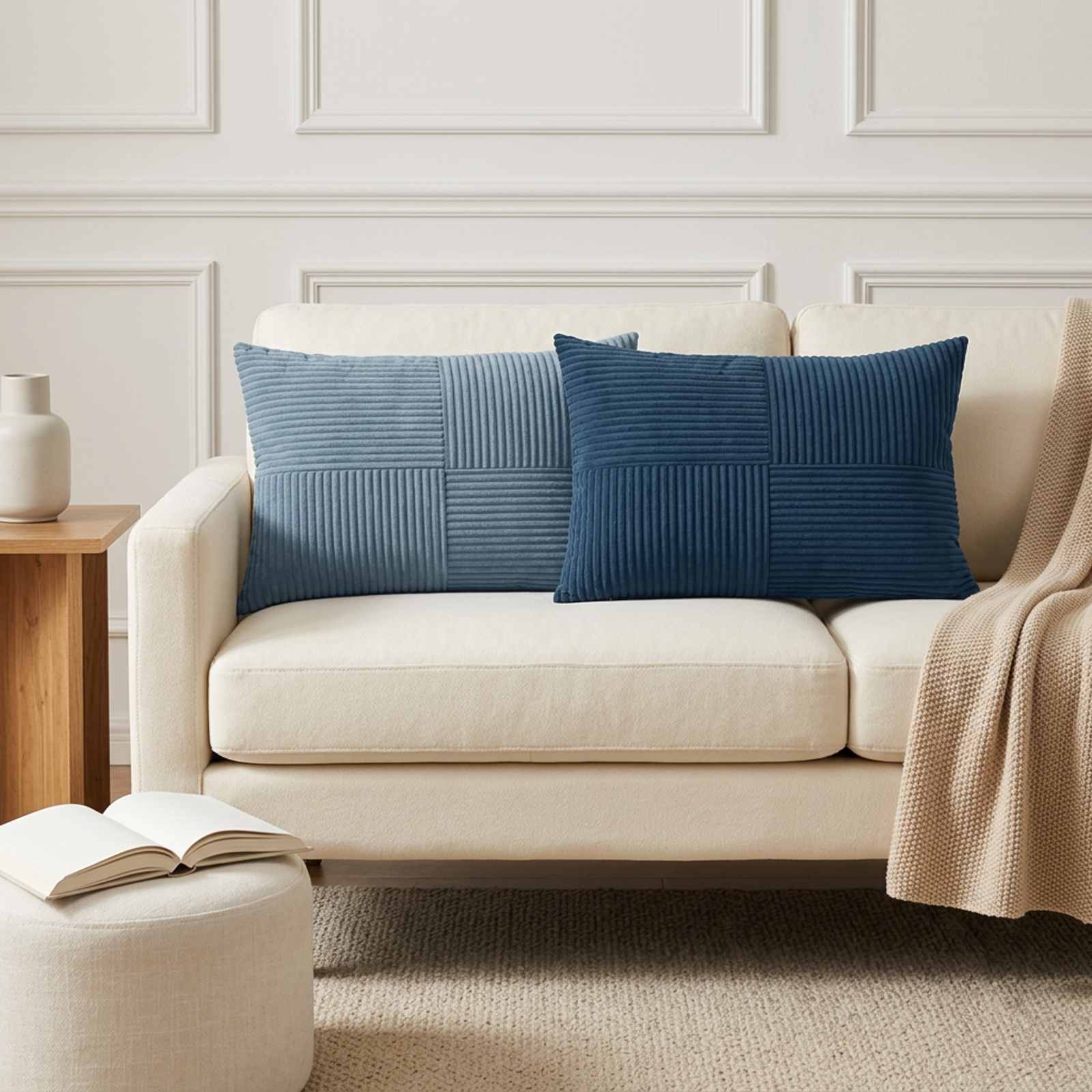 Prevleka za blazino 6 kos ALMELO Temno modra 40 x 60 cm