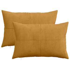 vidaXL Diivanipadi 2 pcs ALMELO Kollane 30 x 50 cm manchester