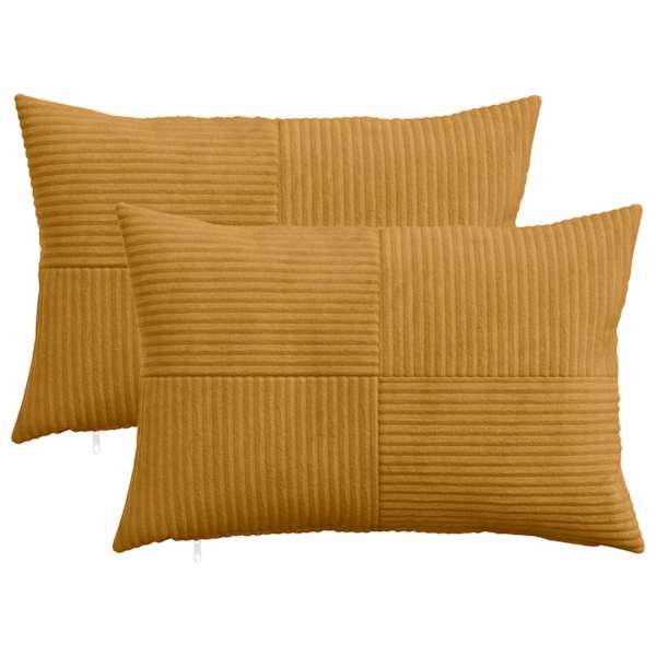 vidaXL Diivanipadi 2 pcs ALMELO Kollane 30 x 50 cm manchester