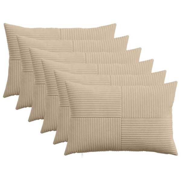 vidaXL Diivanipadi 6 pcs ALMELO Pruunikashall 30 x 50 cm manchester