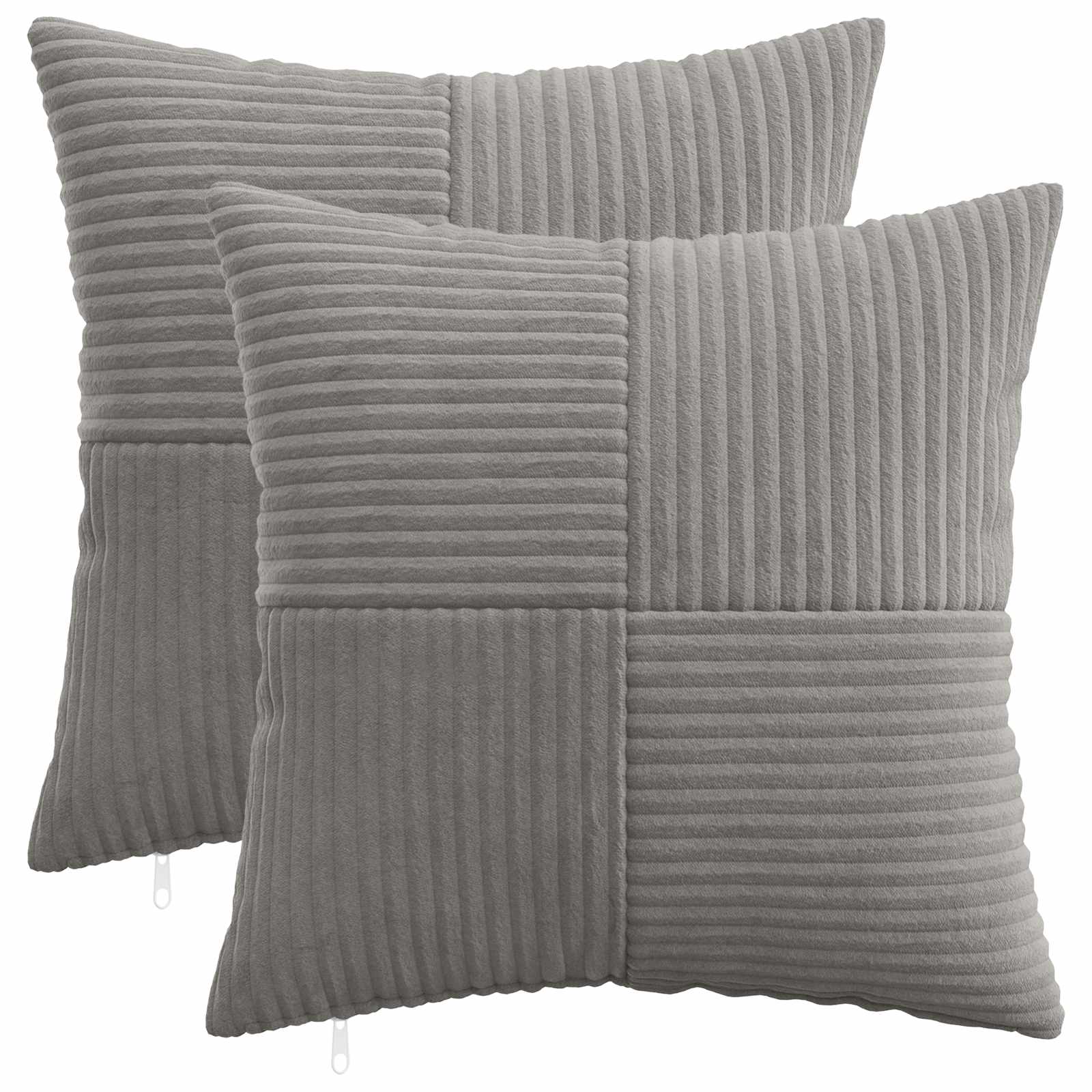 Kussensloop 2 pcs ALMELO Lichtgrijs 40 x 40 cm corduroy image 1