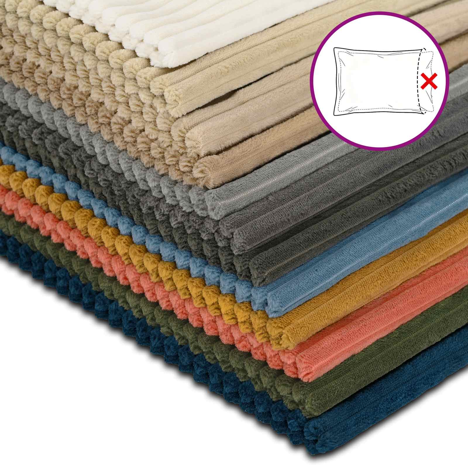 Kussensloop 12 pcs ALMELO Donkergrijs 40 x 40 cm corduroy image 7