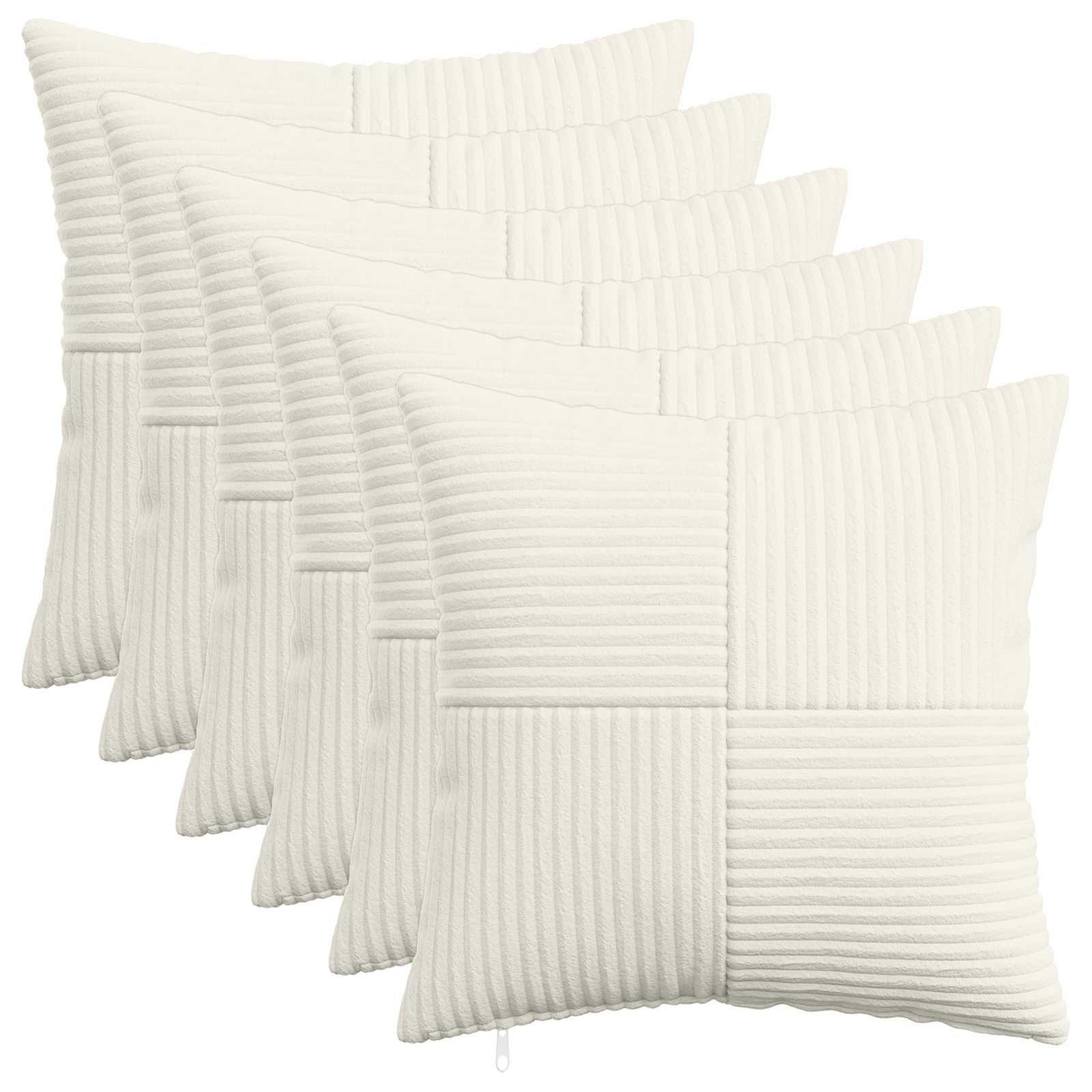 Kussensloop 6 pcs ALMELO Crèmekleurig 40 x 40 cm corduroy image 1