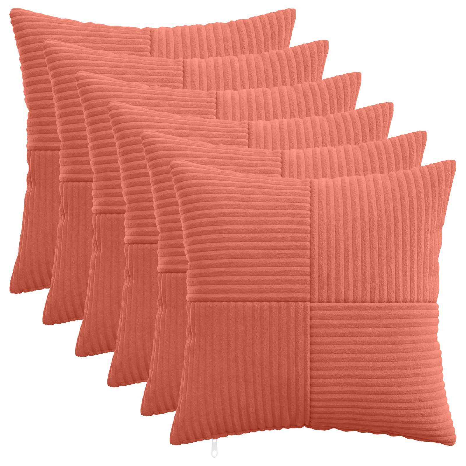 Kussensloop 6 pcs ALMELO Rood-oranje 40 x 40 cm corduroy image 1
