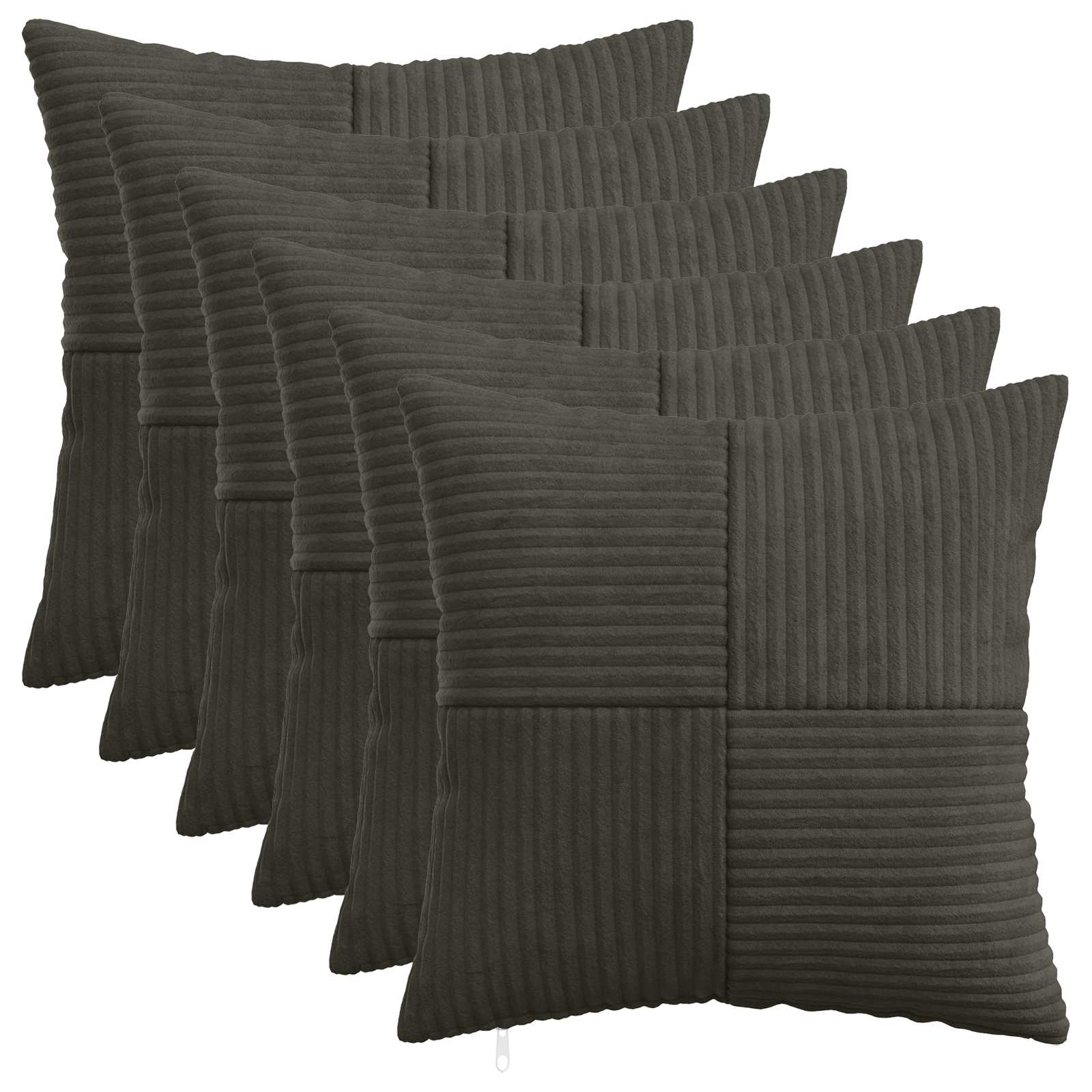 Kussensloop 6 st ALMELO Antracietkleurig 40 x 40 cm corduroy image 1