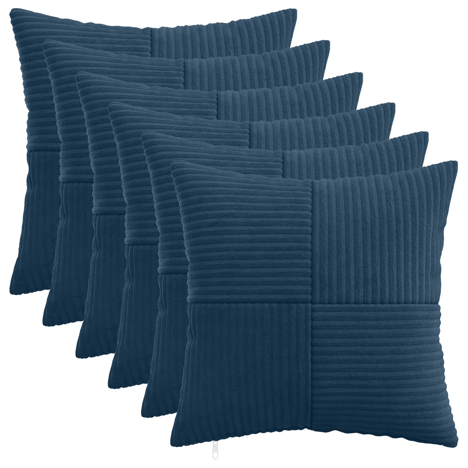 Kussensloop 6 pcs ALMELO Marineblauw 40 x 40 cm corduroy image 1