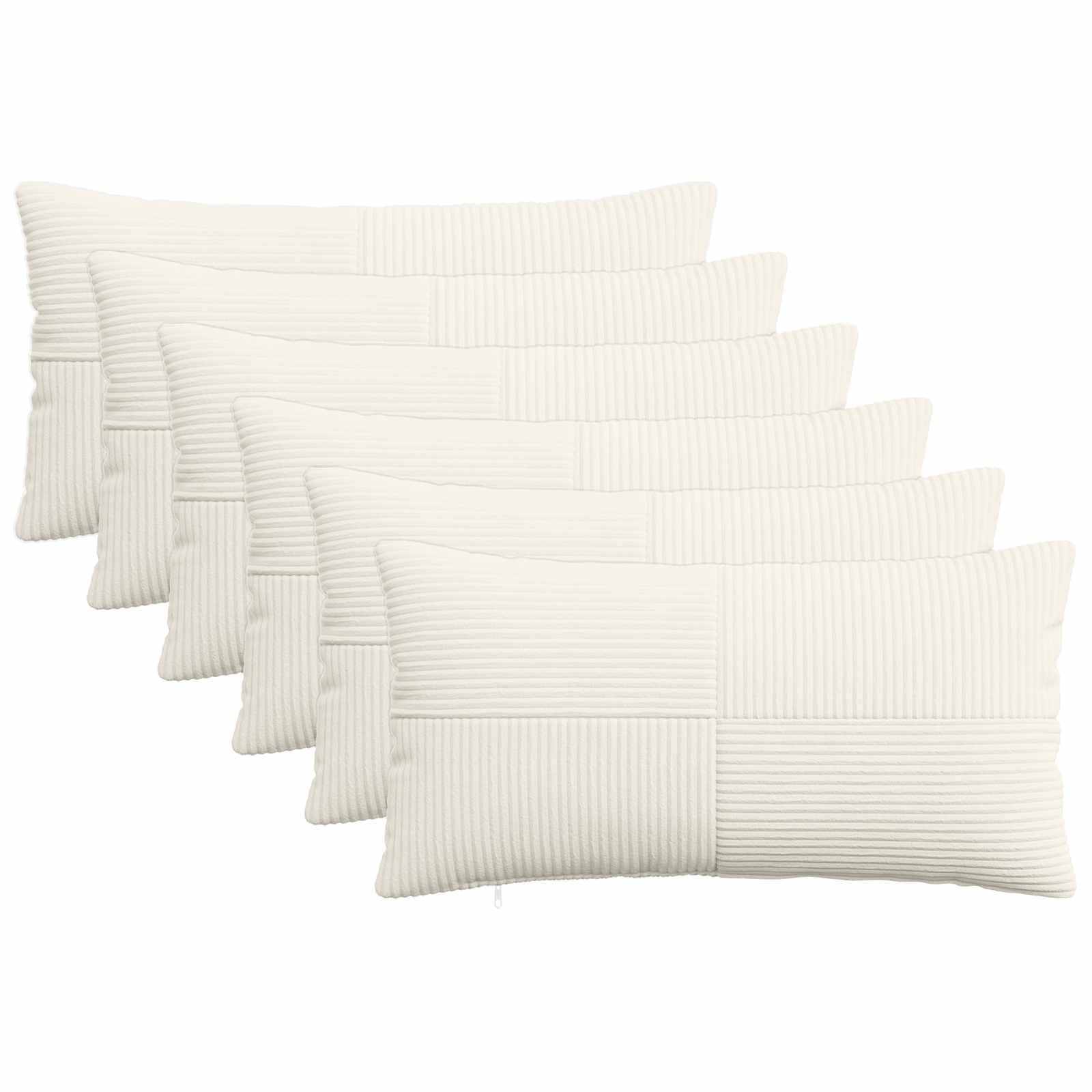 Kussensloop 6 pcs ALMELO Crèmekleurig 40 x 70 cm corduroy image 1