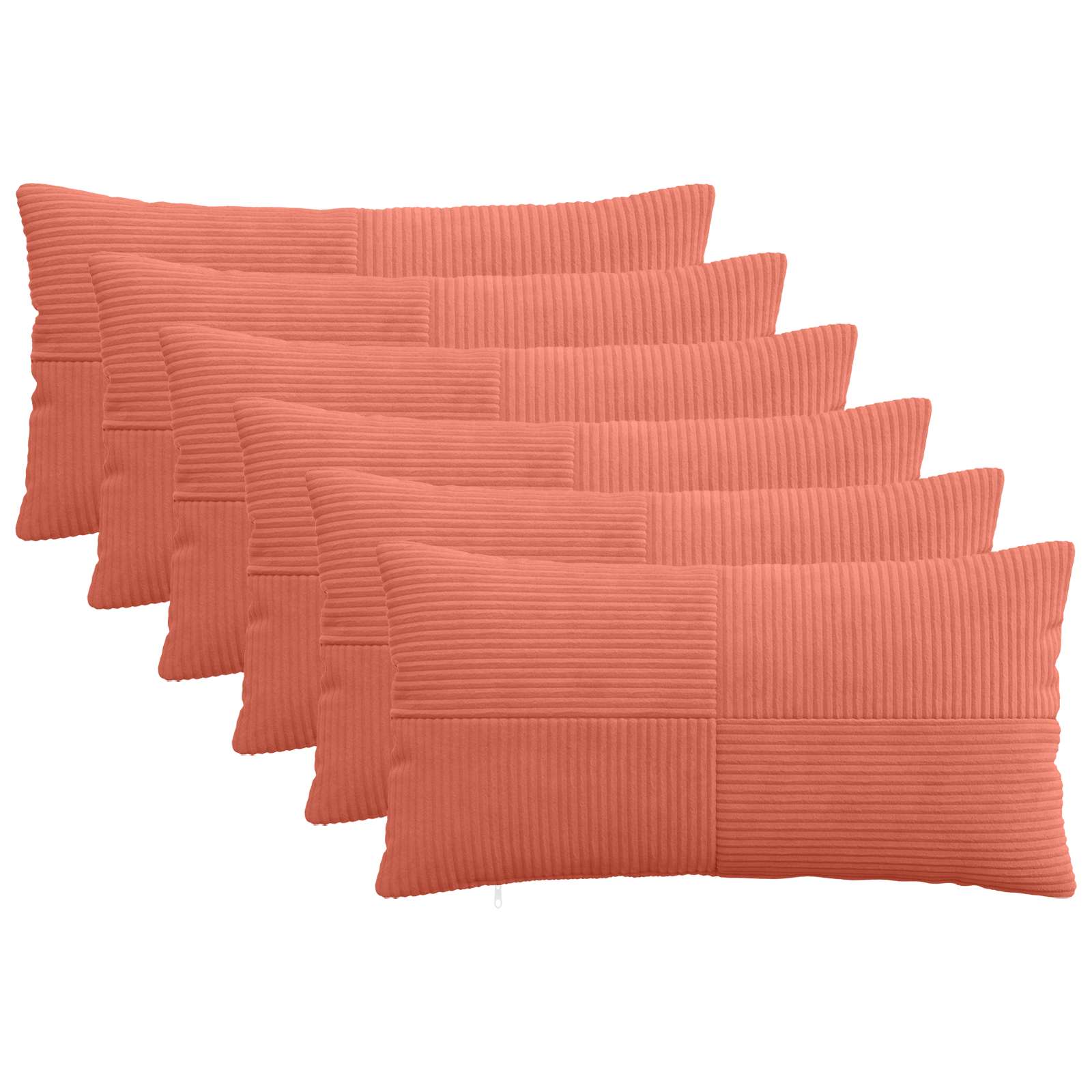 Kussensloop 6 pcs ALMELO Rood-oranje 40 x 70 cm corduroy image 1