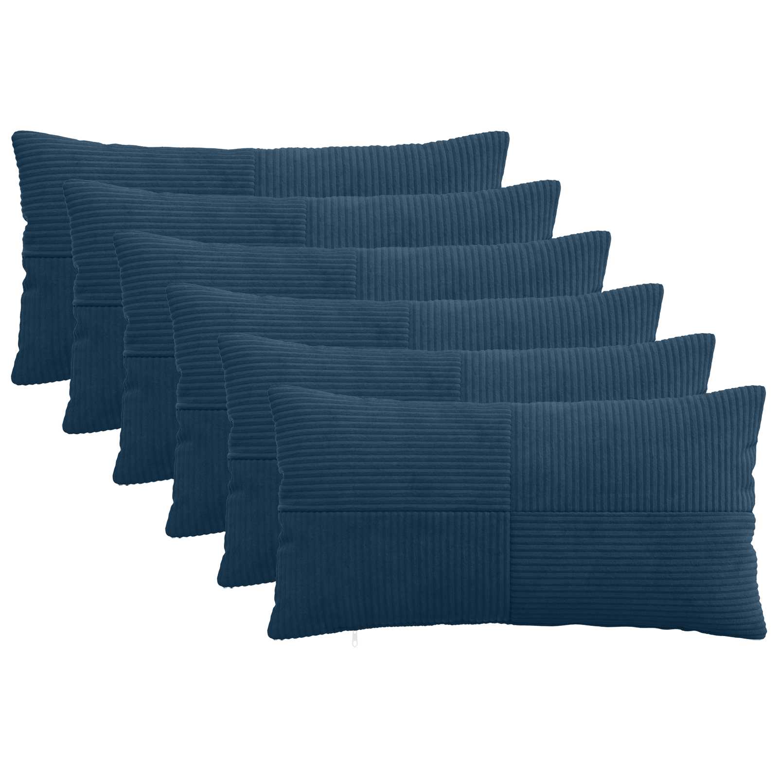 Kussensloop 6 pcs ALMELO Marineblauw 40 x 70 cm corduroy image 1