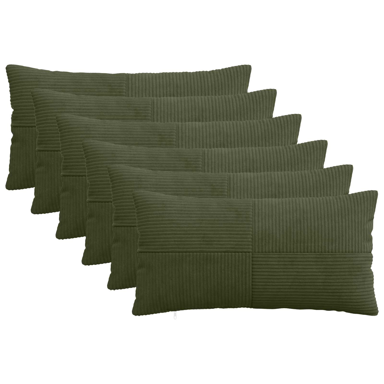 Kussensloop 6 pcs ALMELO Groen 40 x 70 cm corduroy image 1