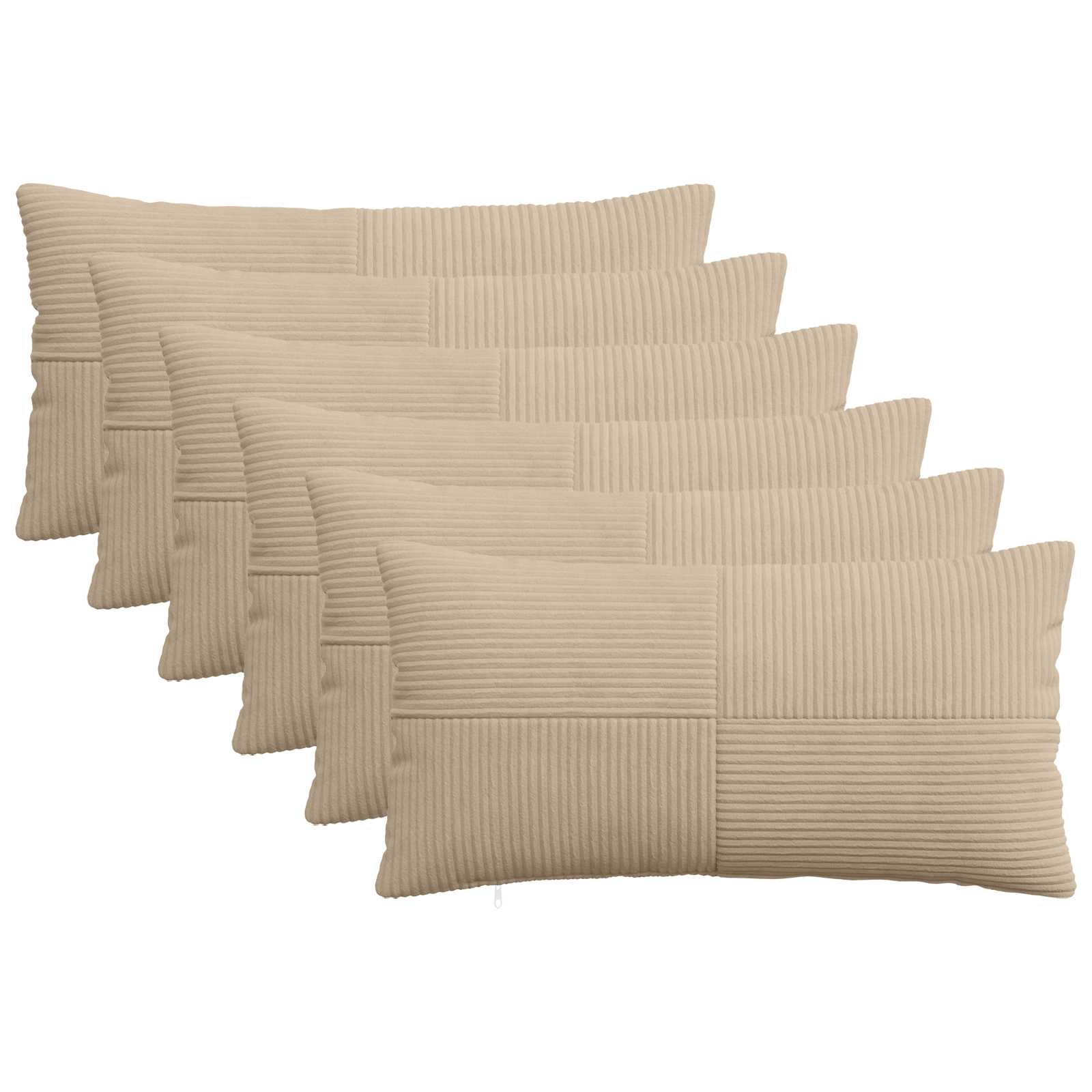 Kussensloop 6 pcs ALMELO Taupe 40 x 70 cm corduroy image 1